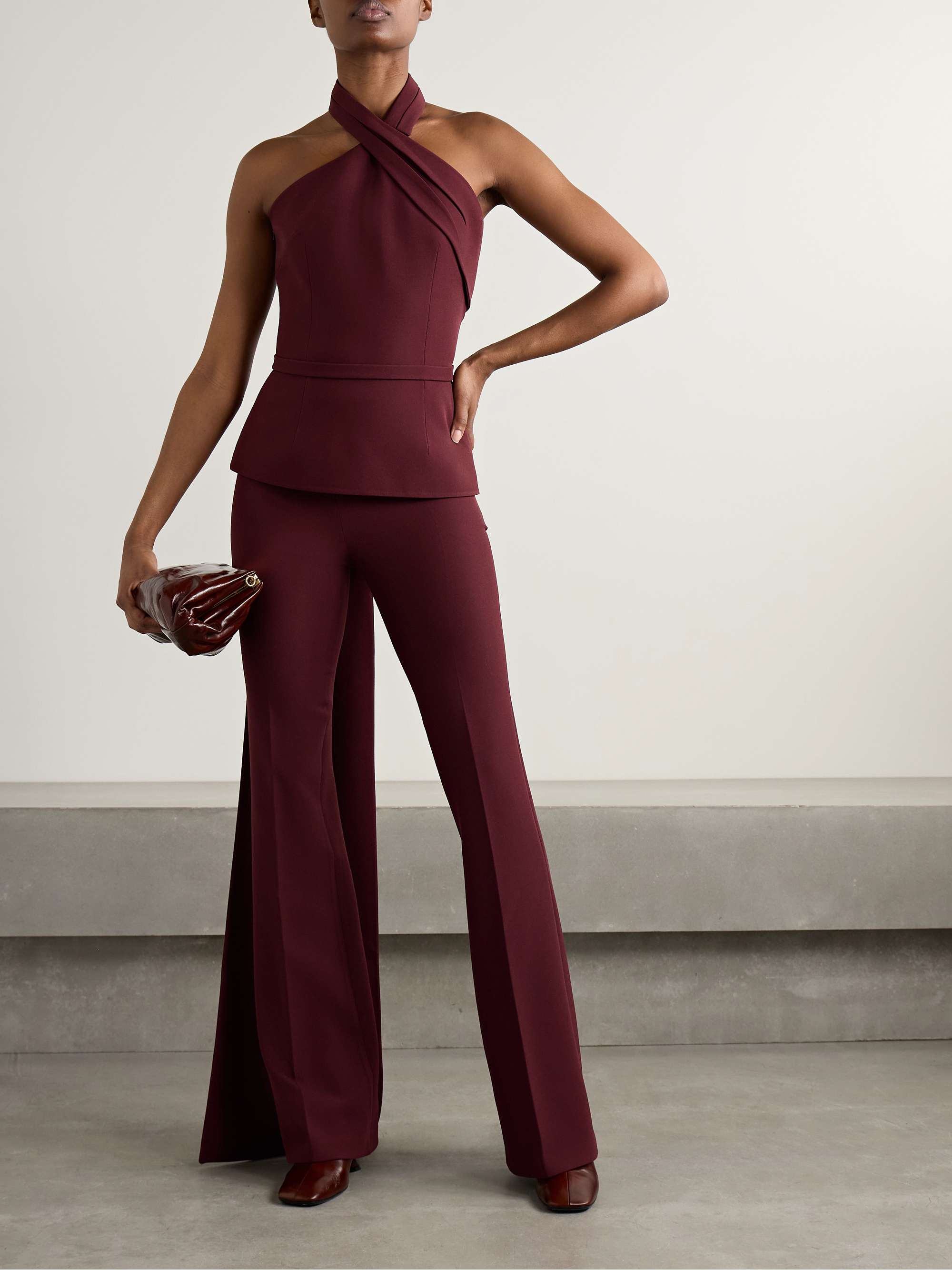Alexa crepe flared pants view