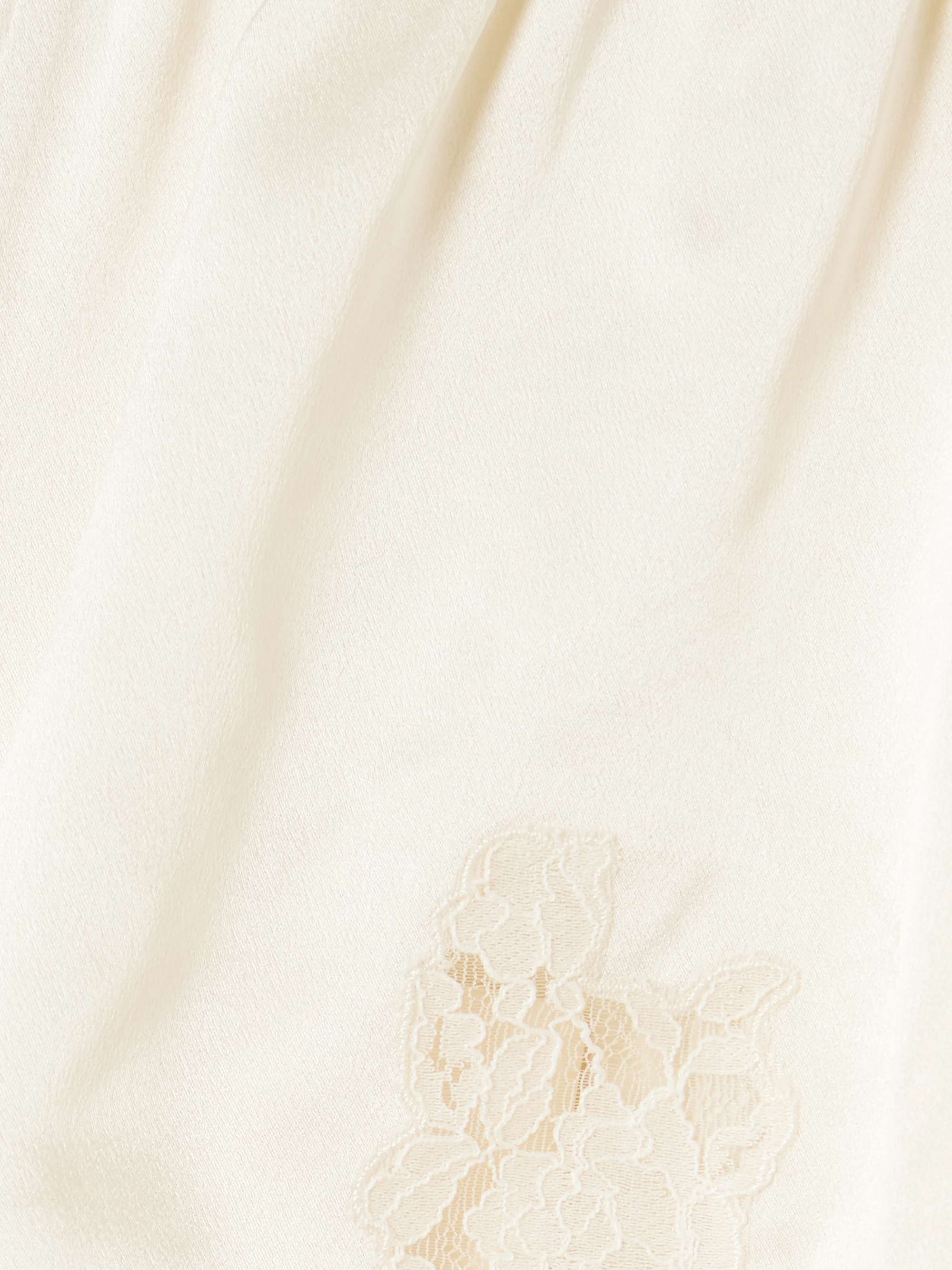 Iona lace-trimmed silk-satin shorts view