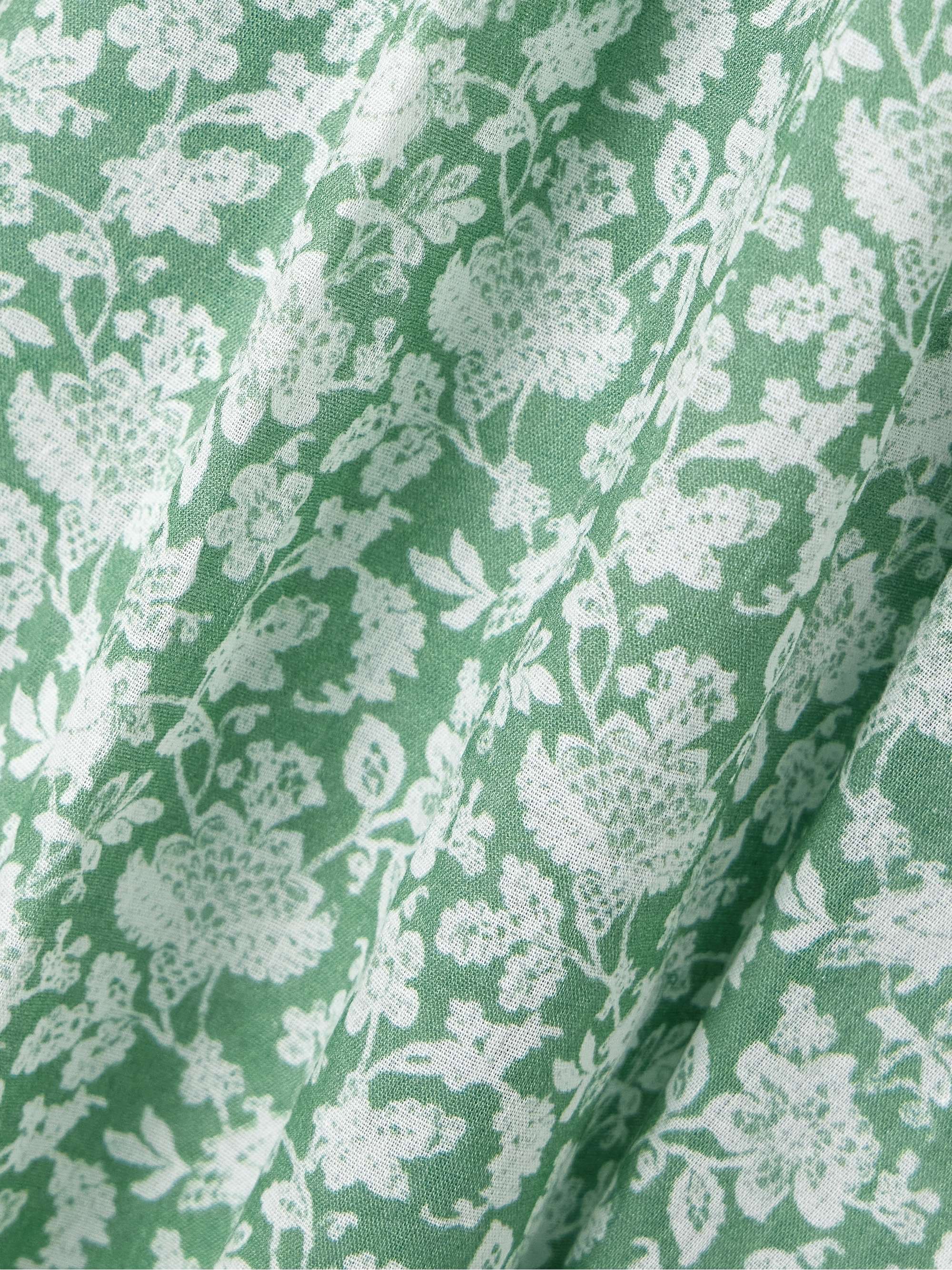 Emmaretta tie-detailed shirred floral-print organic cotton-voile midi dress view
