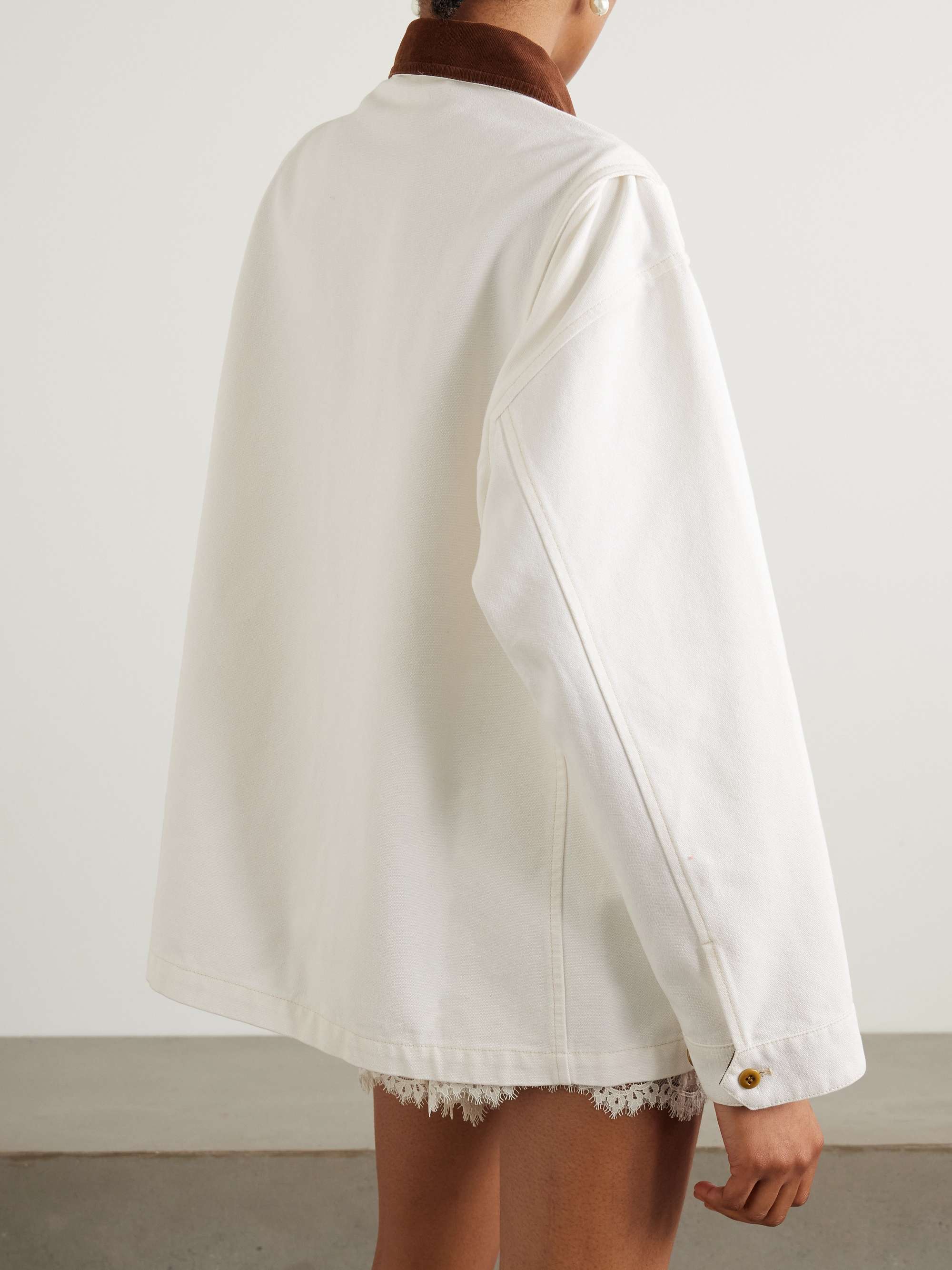 Pascual corduroy-trimmed cotton jacket view