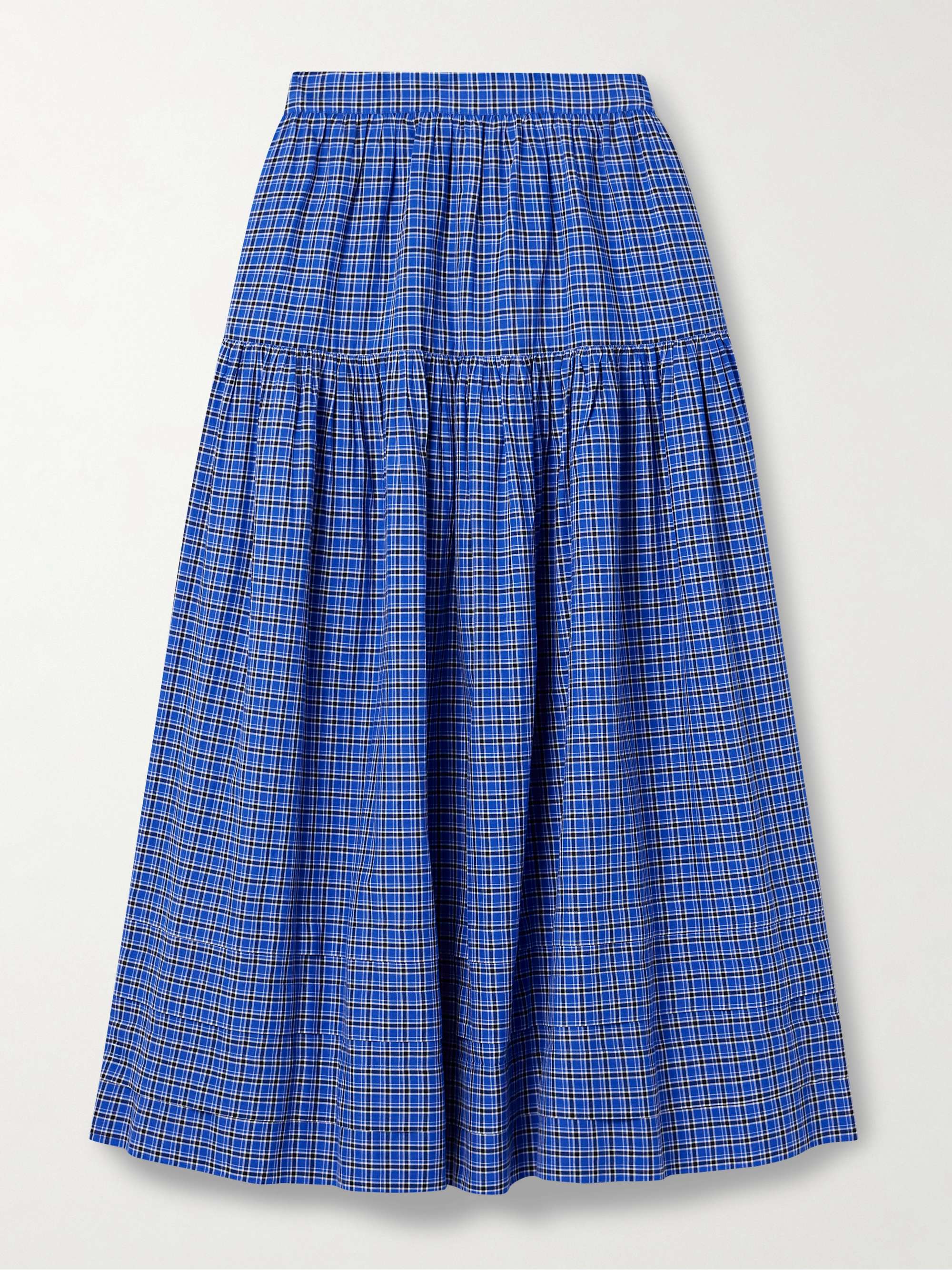 Sebastiane tiered checked voile midi skirt view