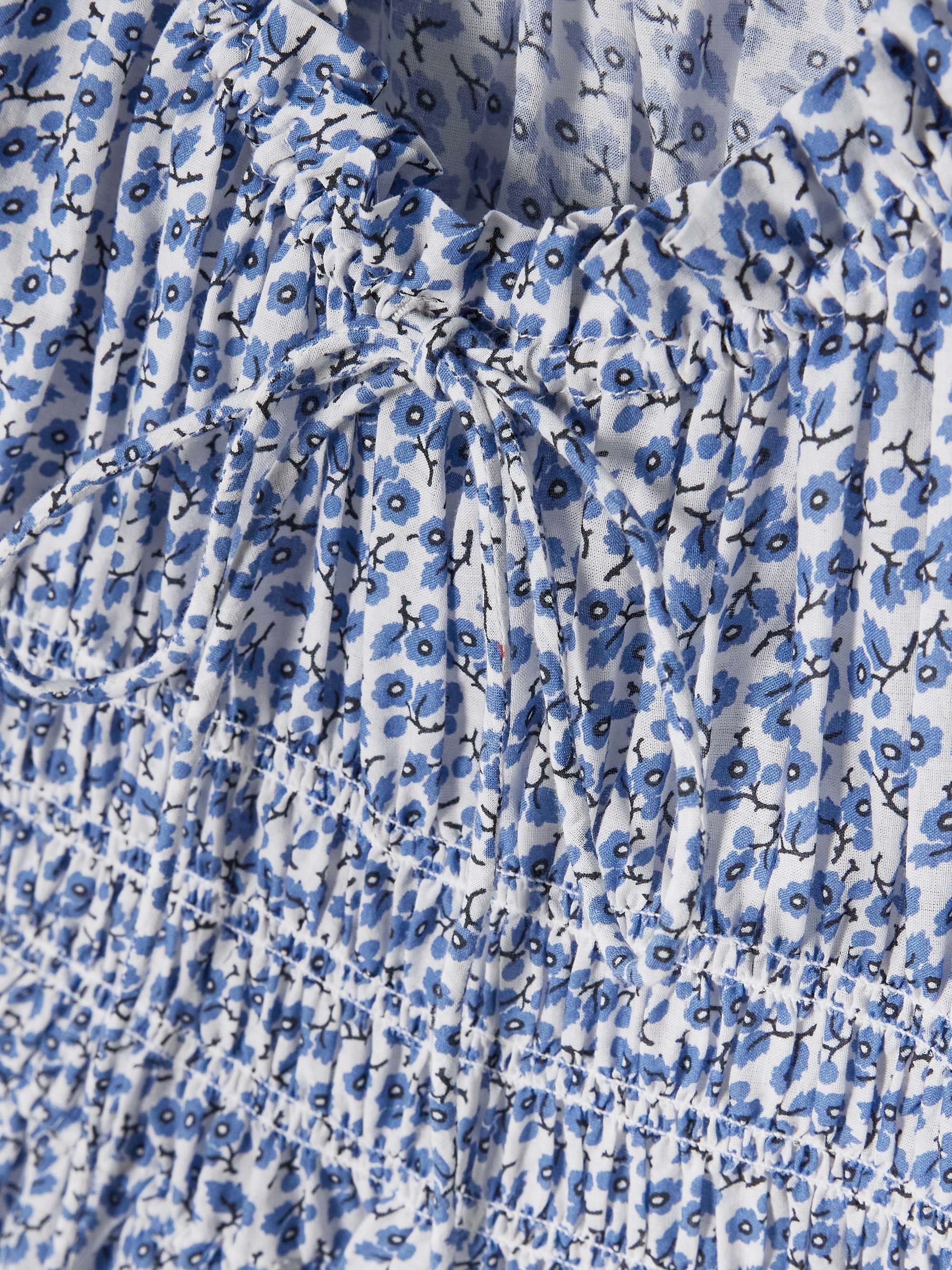 Ischia shirred floral-print organic cotton-voile midi dress view