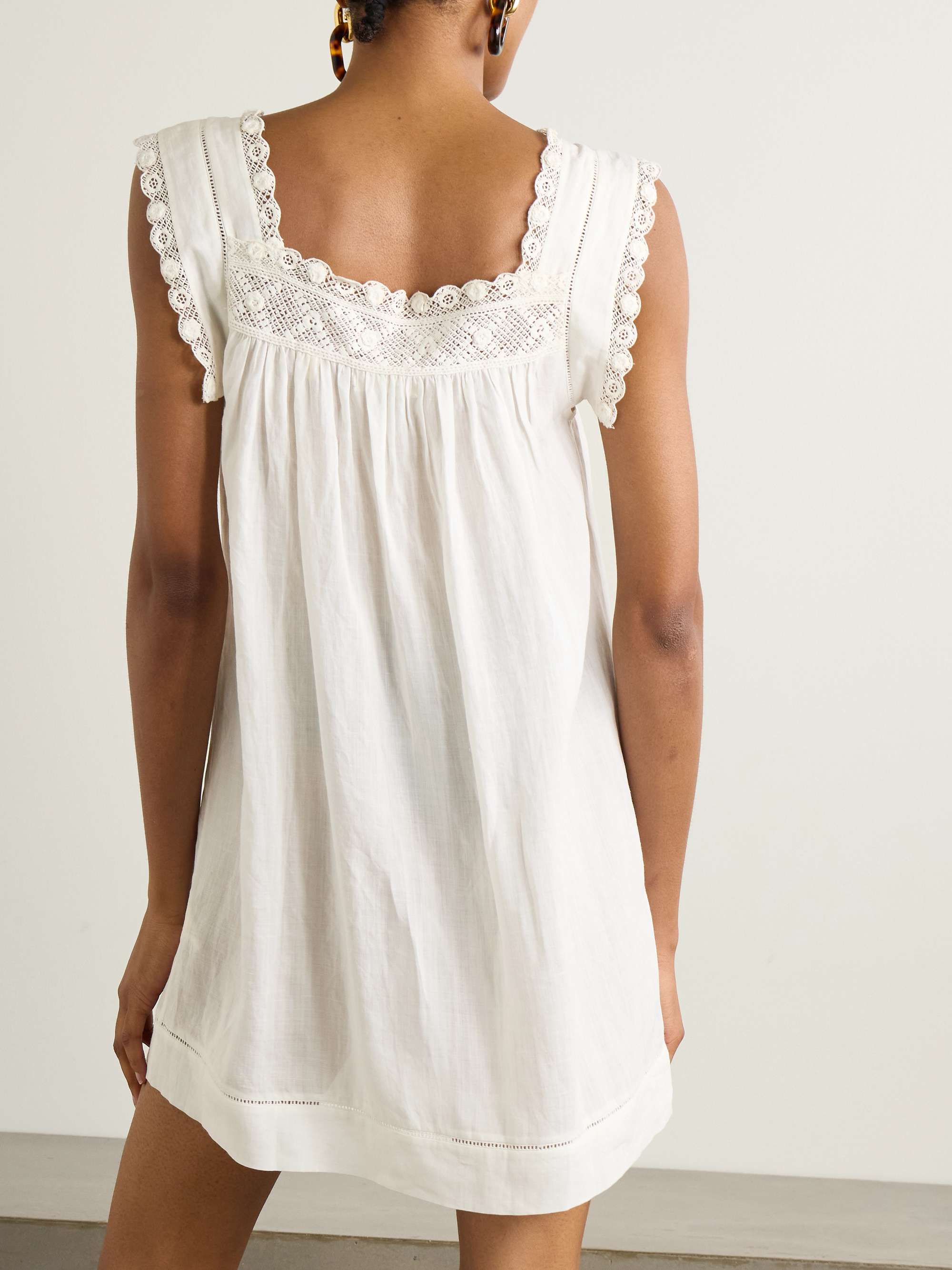 Almadia crochet-trimmed ramie mini dress view