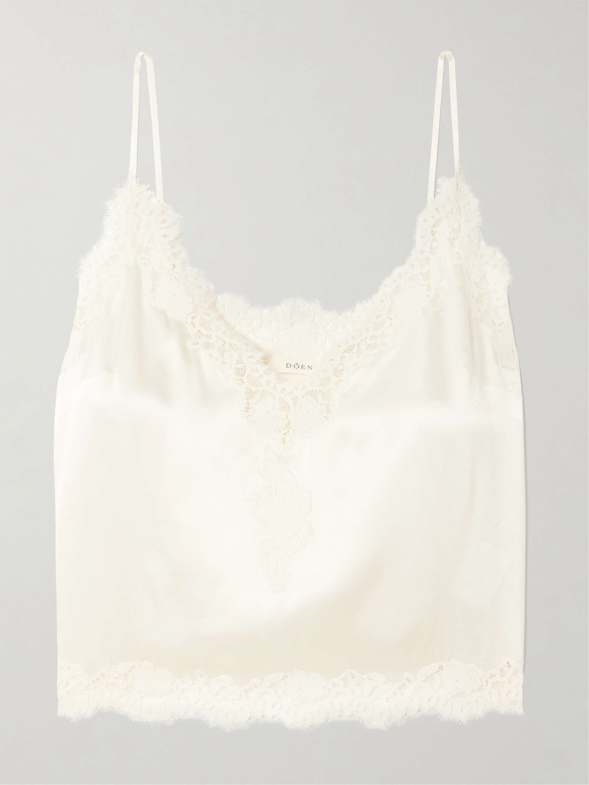 Kira lace-trimmed silk-satin camisole view