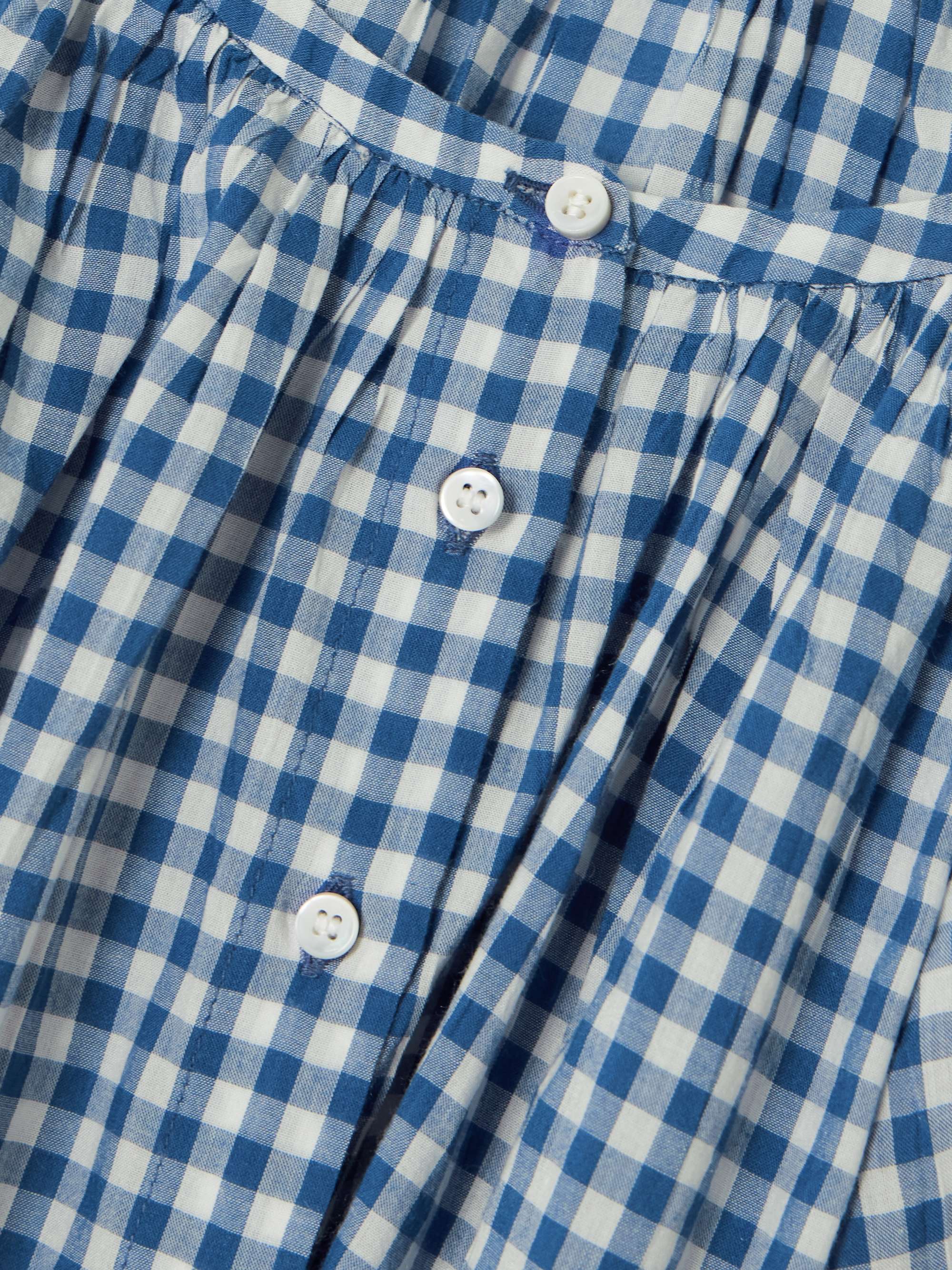 June gathered gingham organic cotton blouse view