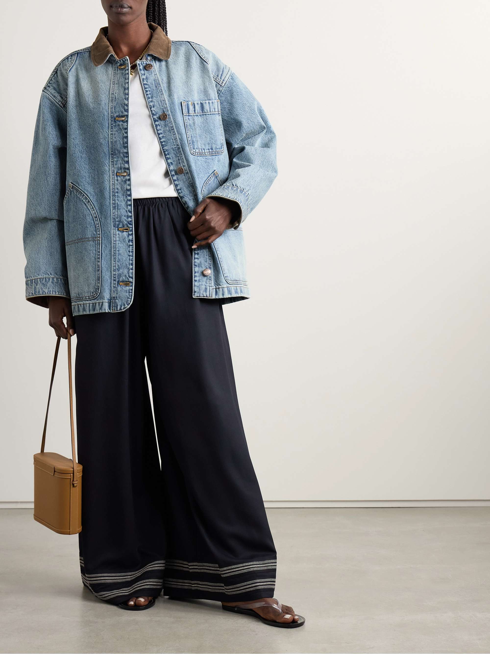 Pascual corduroy-trimmed denim jacket view
