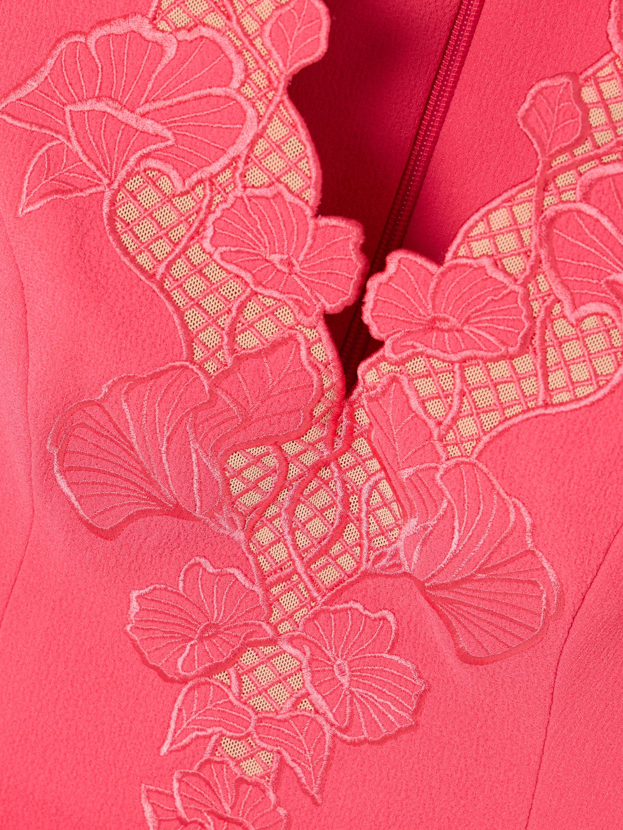 Lulu belted lace-trimmed cady mini dress view