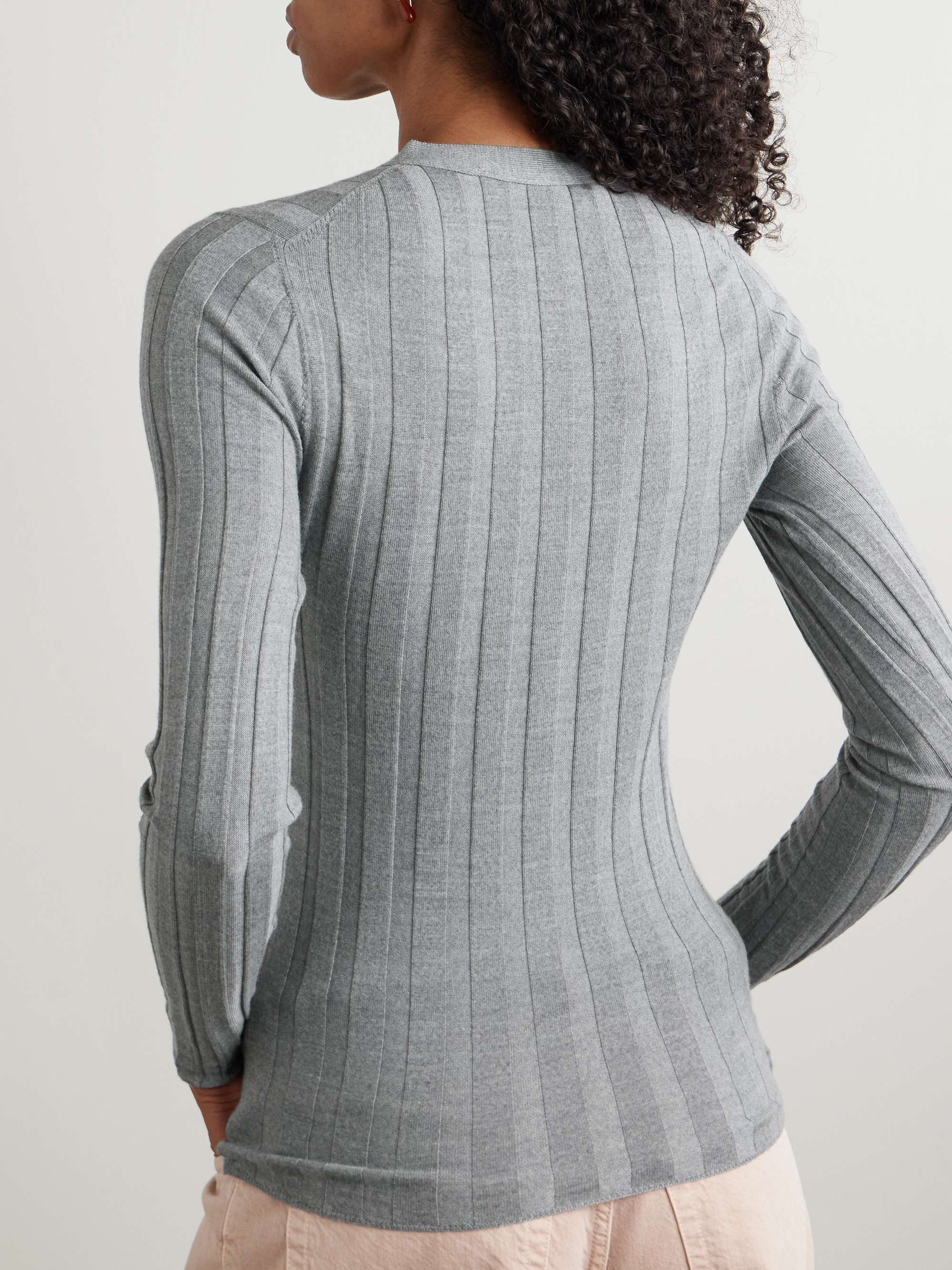 Ribbed wool cardigan view