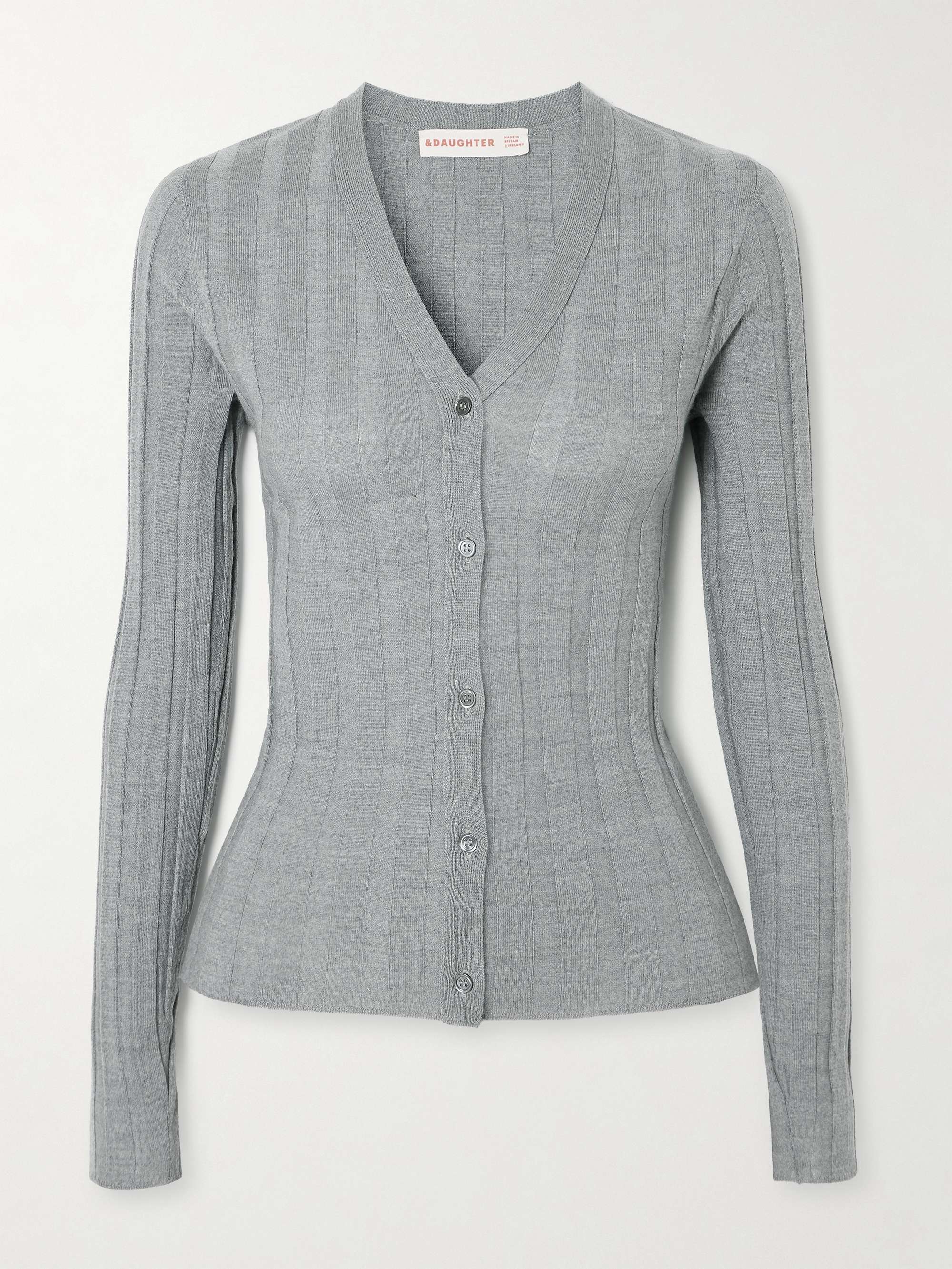 Ribbed wool cardigan view