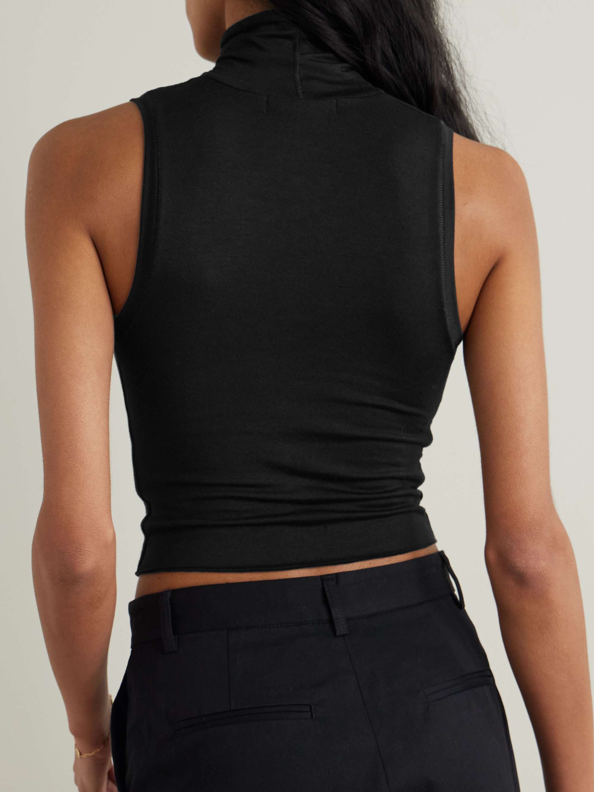 Harlow stretch-modal jersey turtleneck tank view