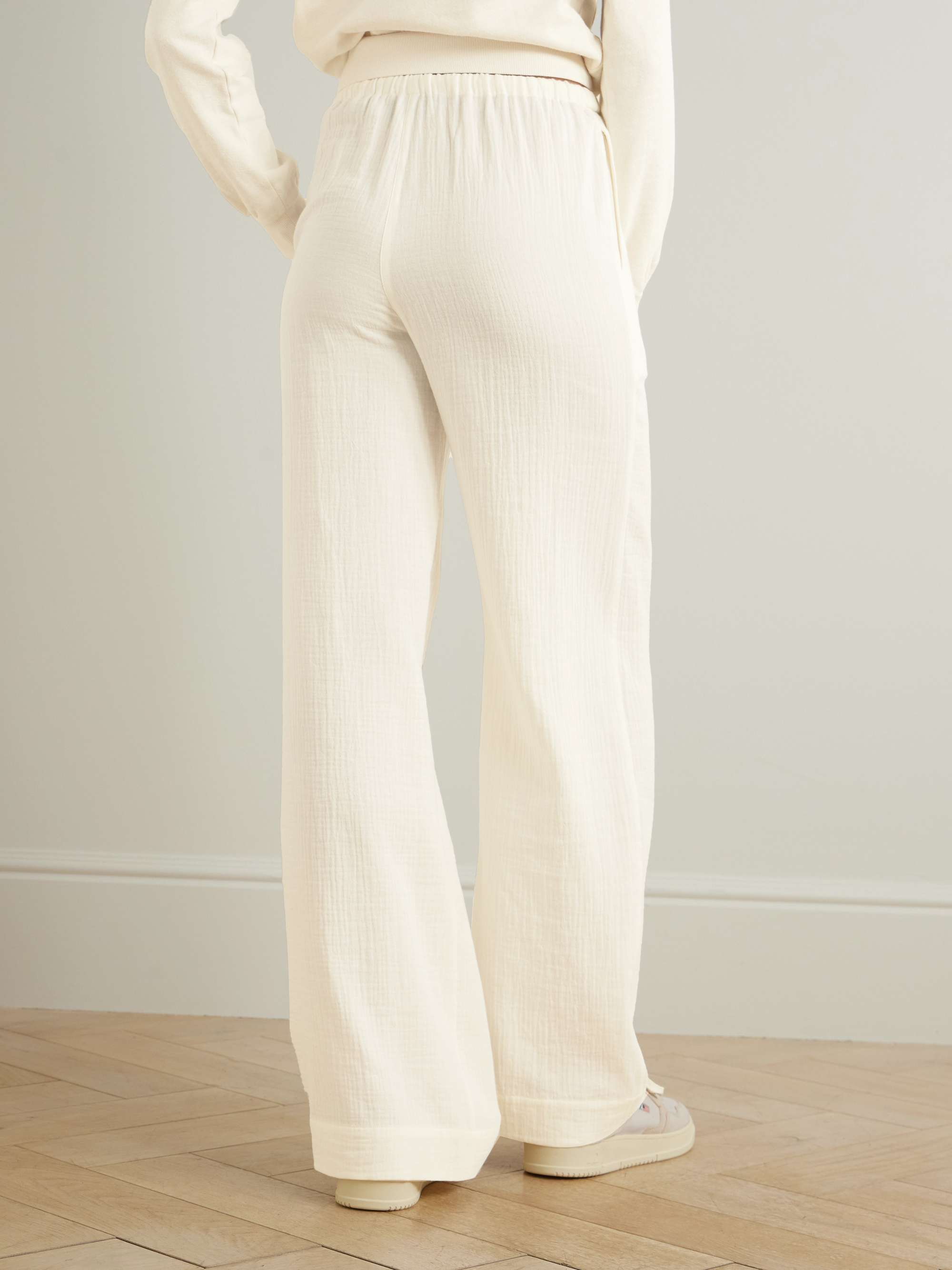 Brody embellished cotton-gauze straight-leg pants view