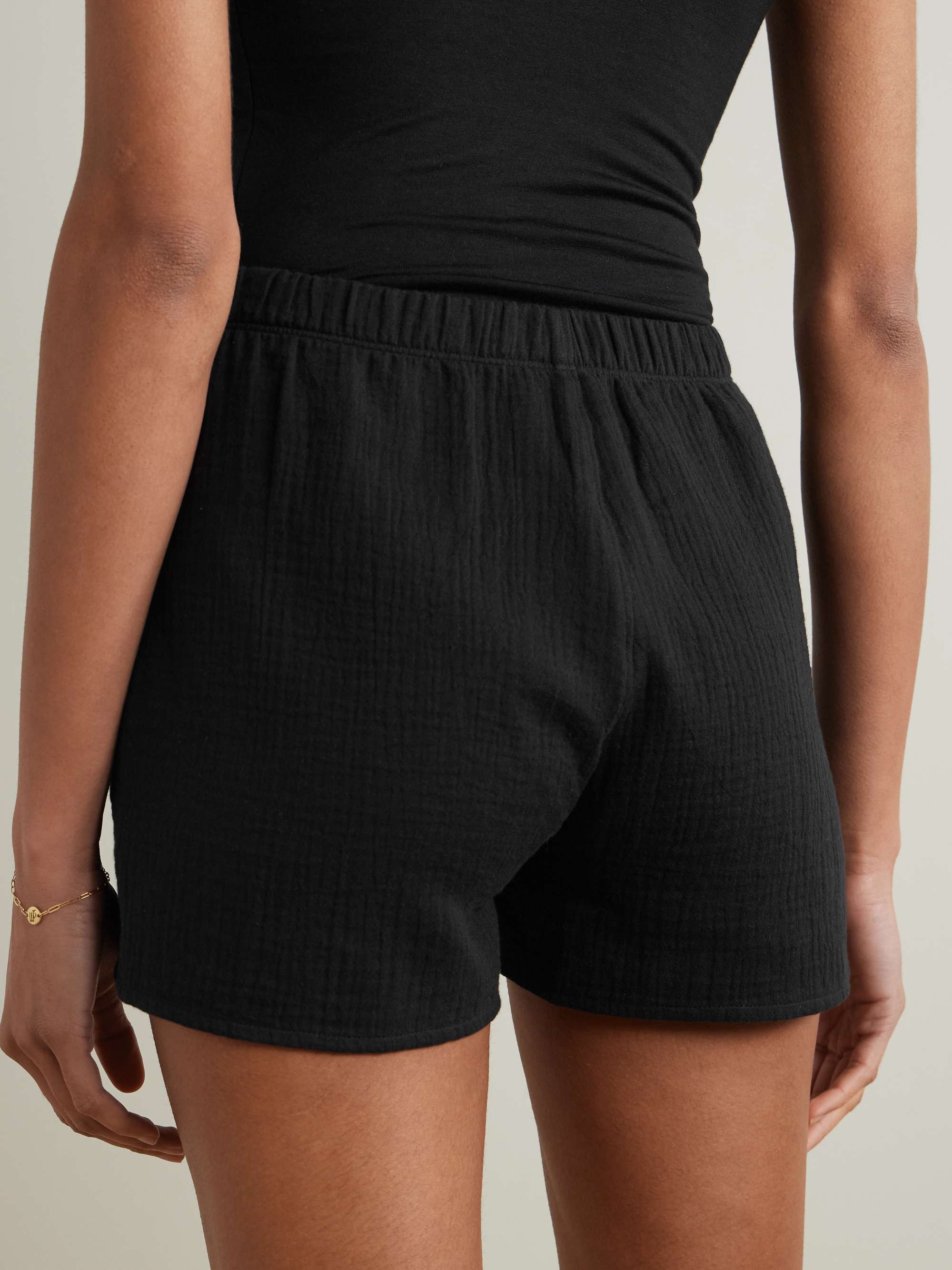 Jude embellished cotton-gauze shorts view