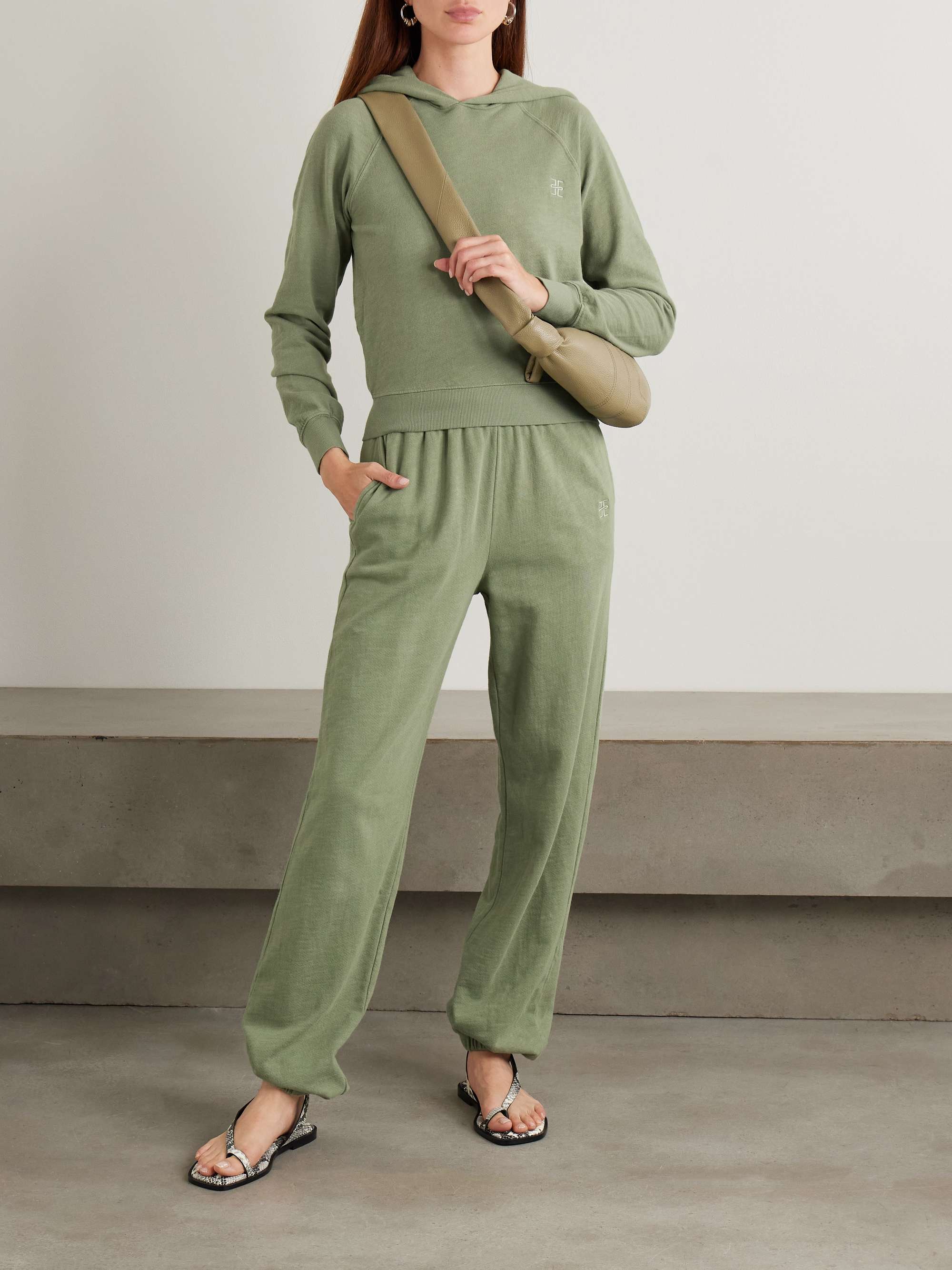 Vinny embroidered cotton-jersey track pants view