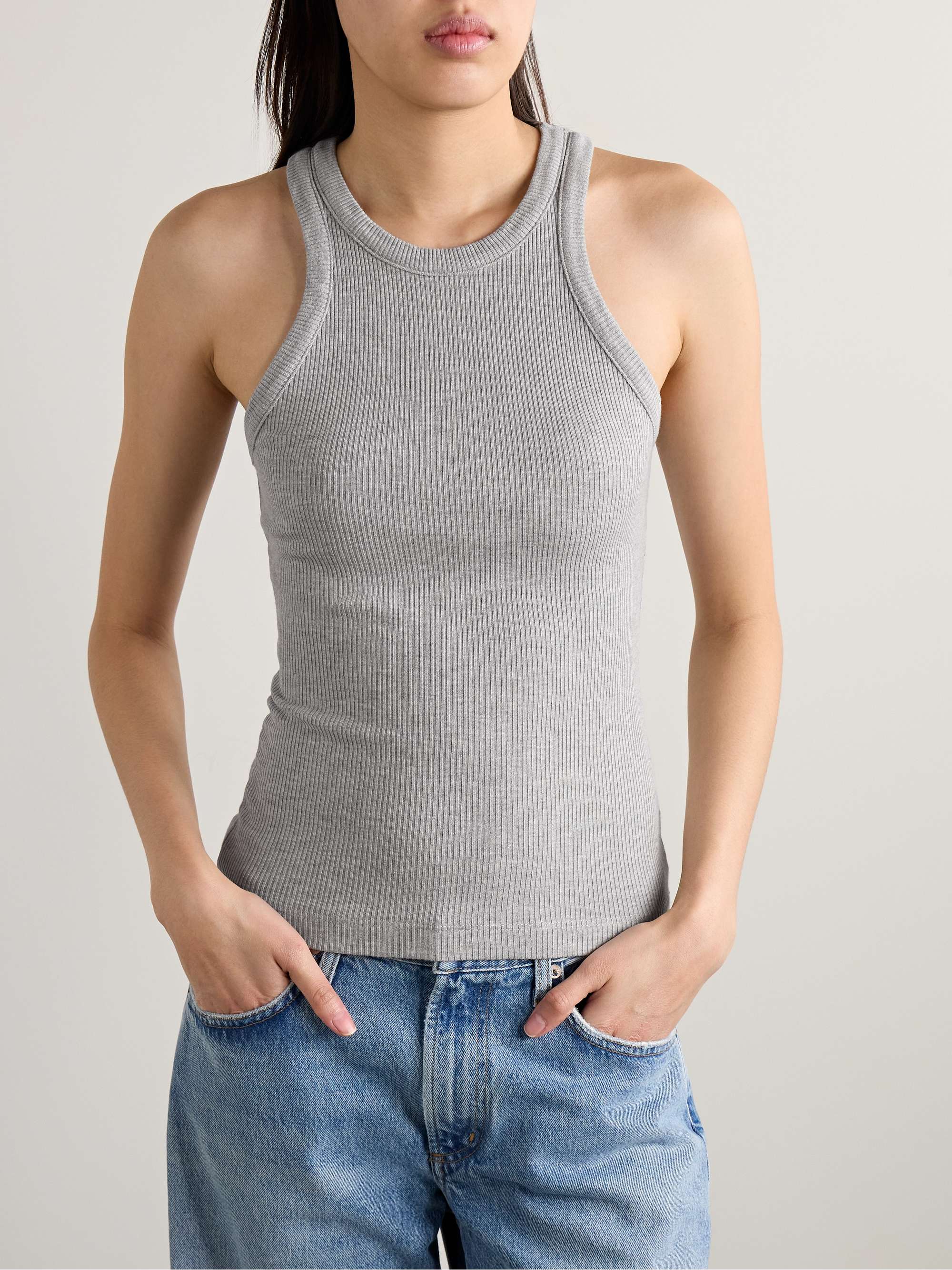 Rayne ribbed stretch organic cotton and Lyocell-blend jersey tank view