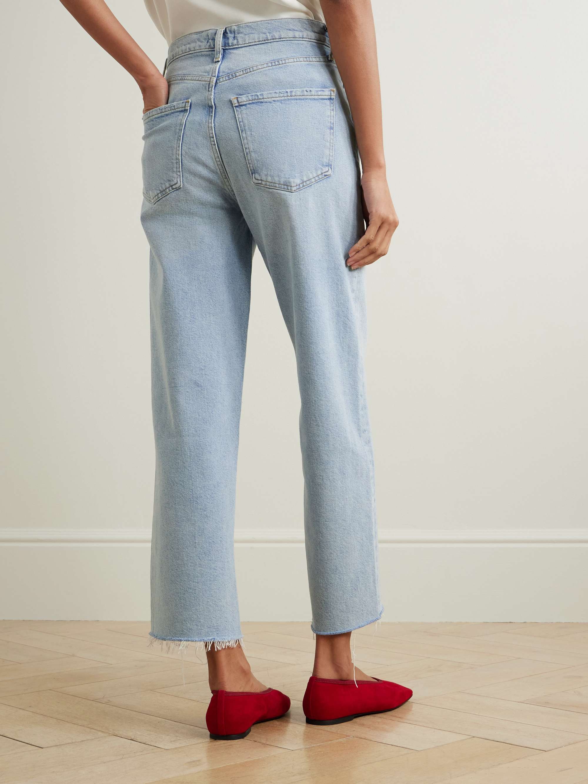 Ren frayed high-rise wide-leg jeans view