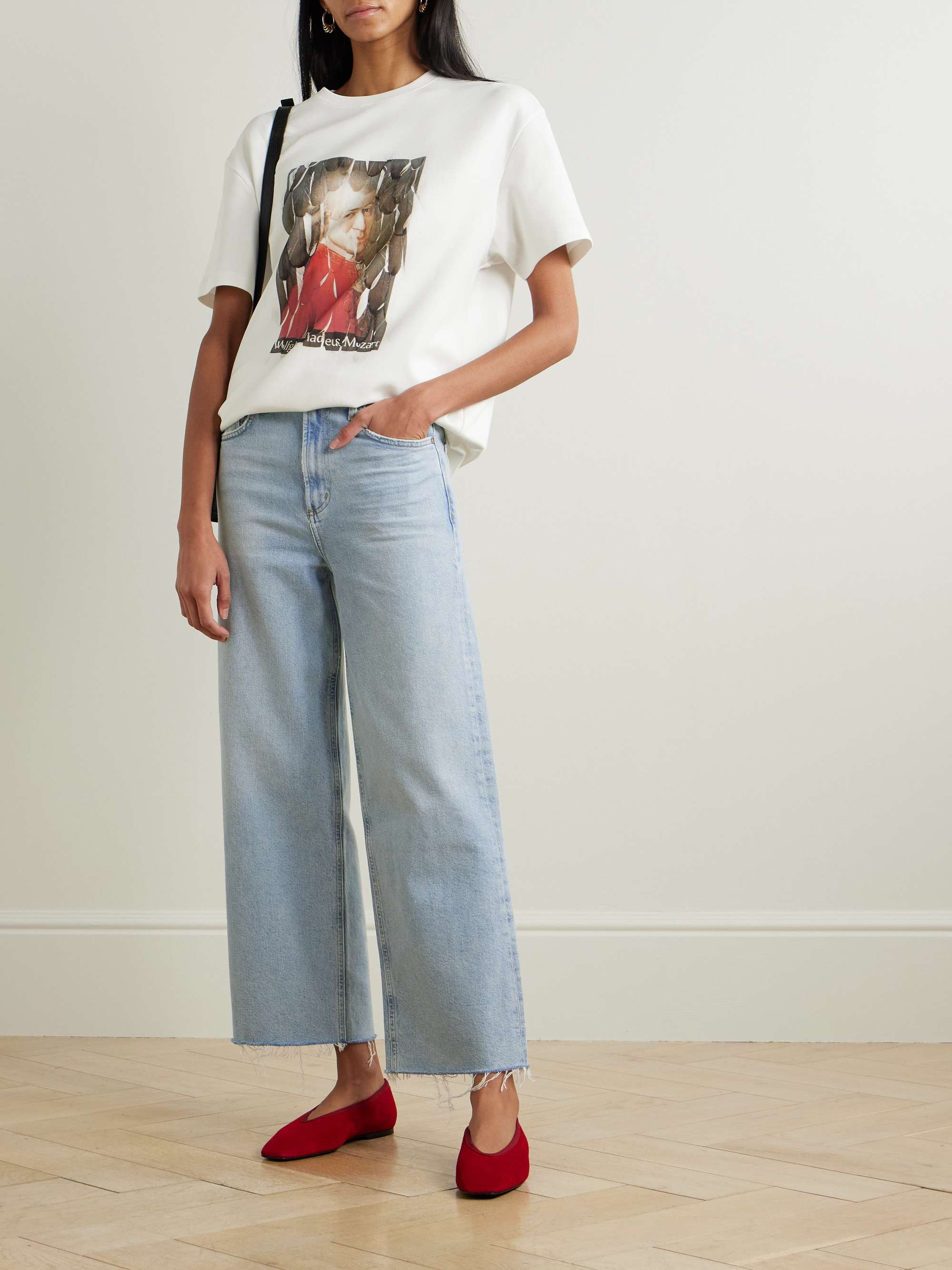 Ren frayed high-rise wide-leg jeans view