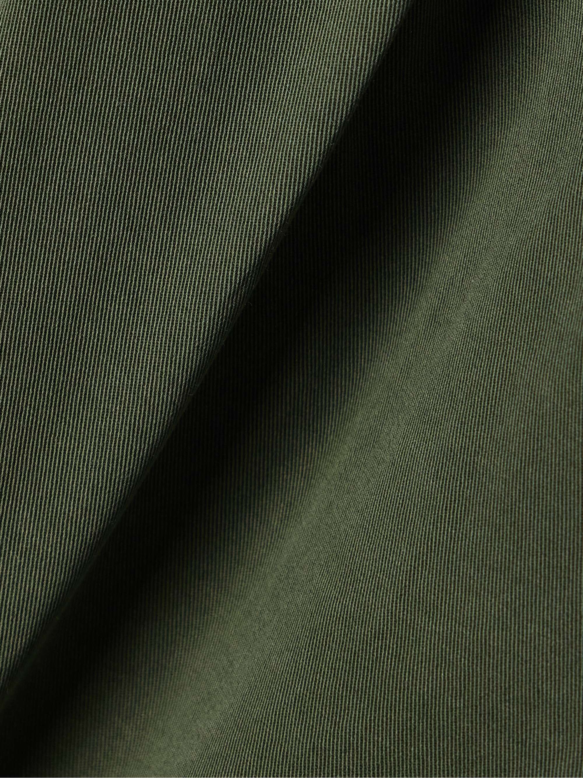 Flight pleated organic cotton-blend twill barrel-leg pants view