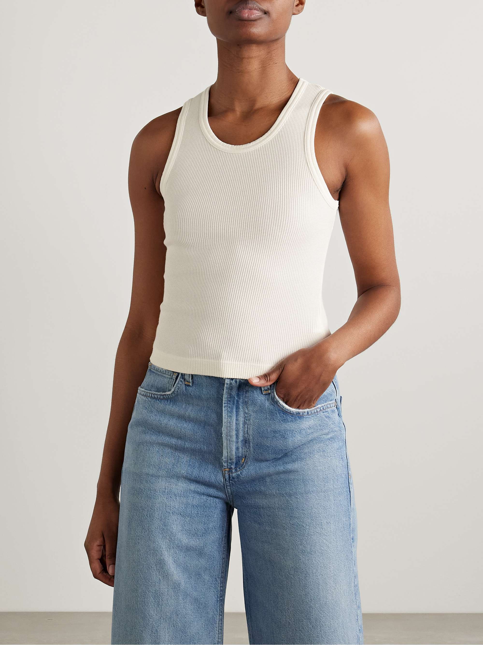 Inez waffle-knit cotton tank view