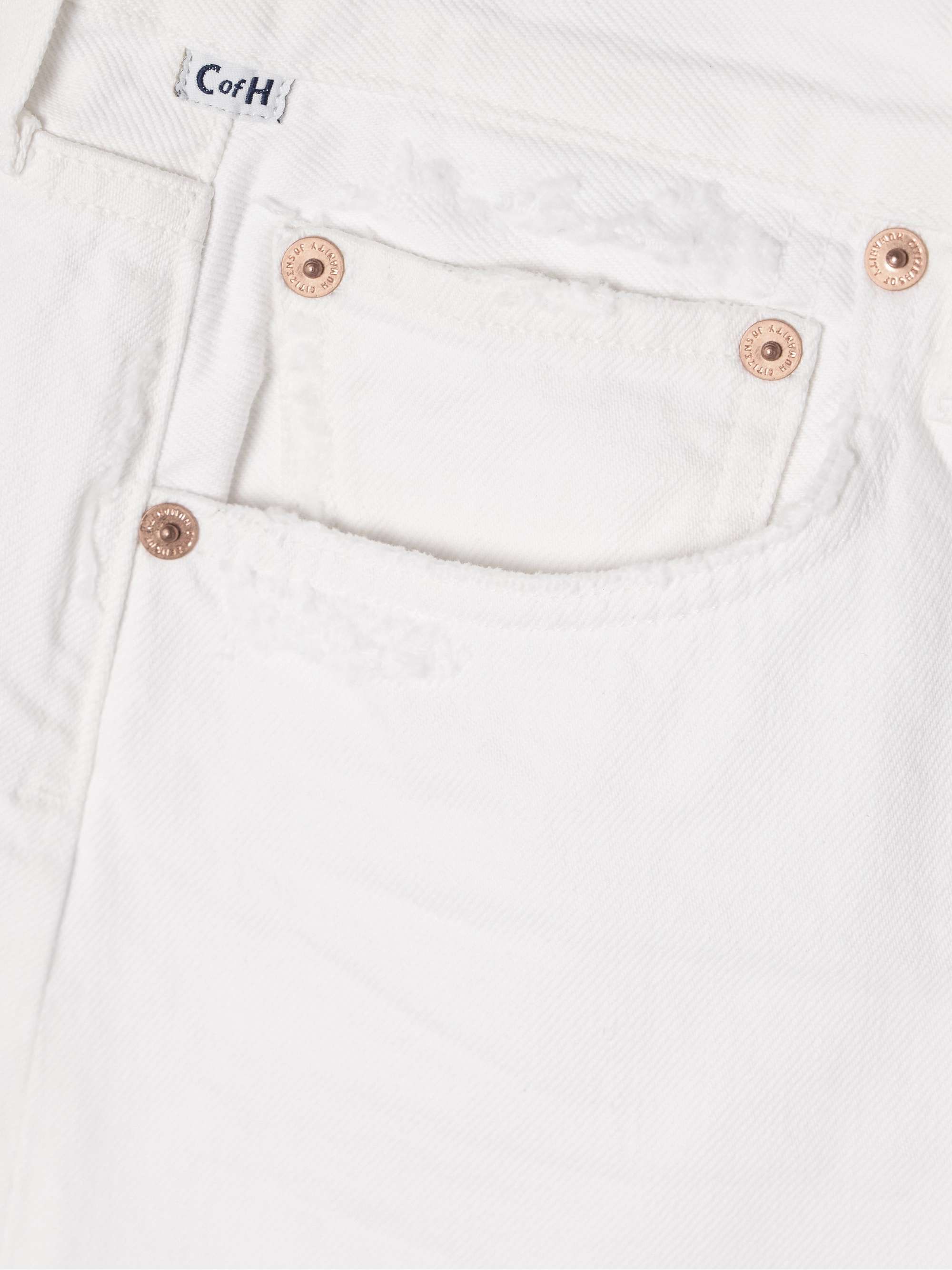 Marlow distressed organic denim shorts view