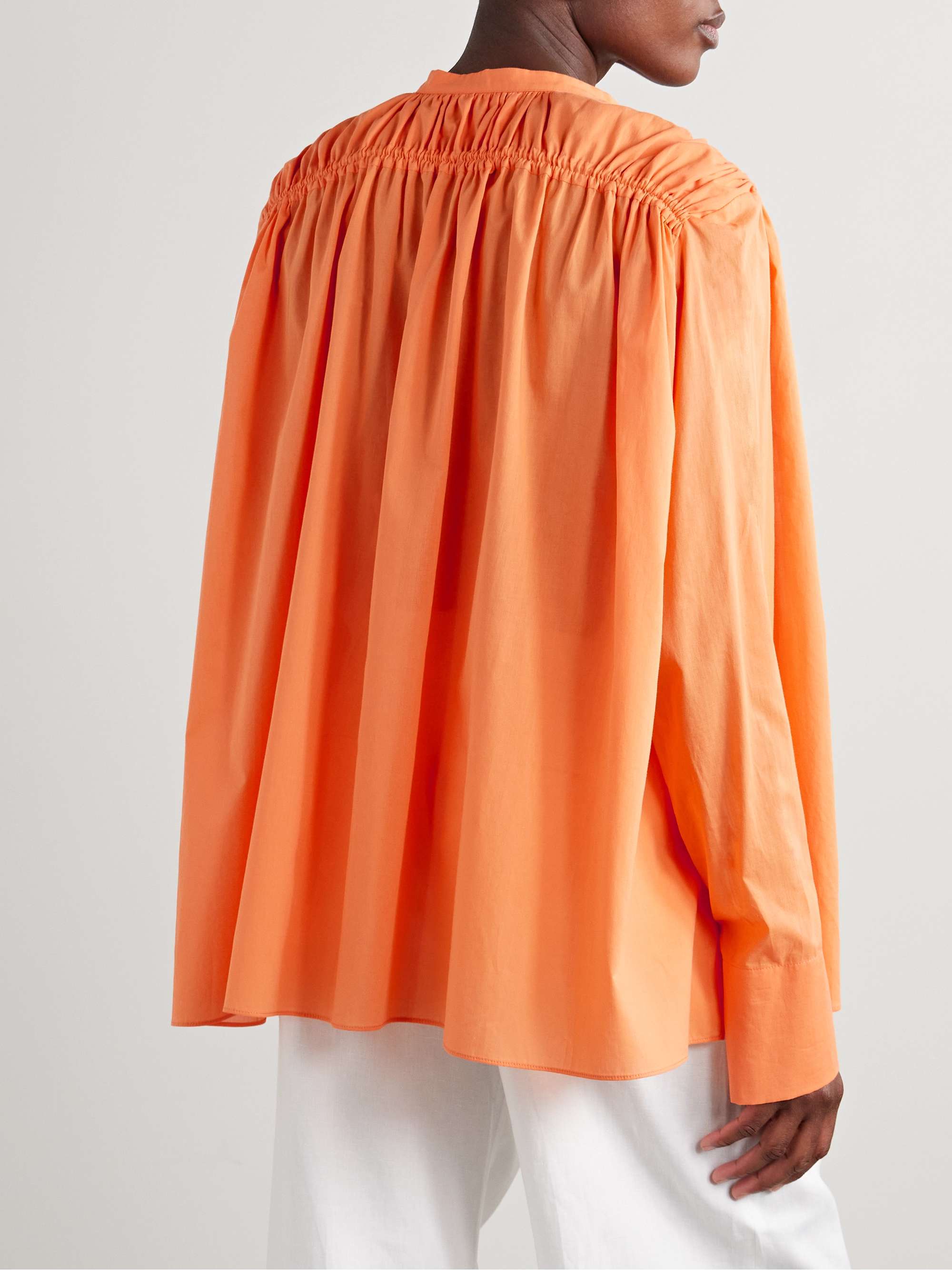 Gathered organic cotton-voile shirt view