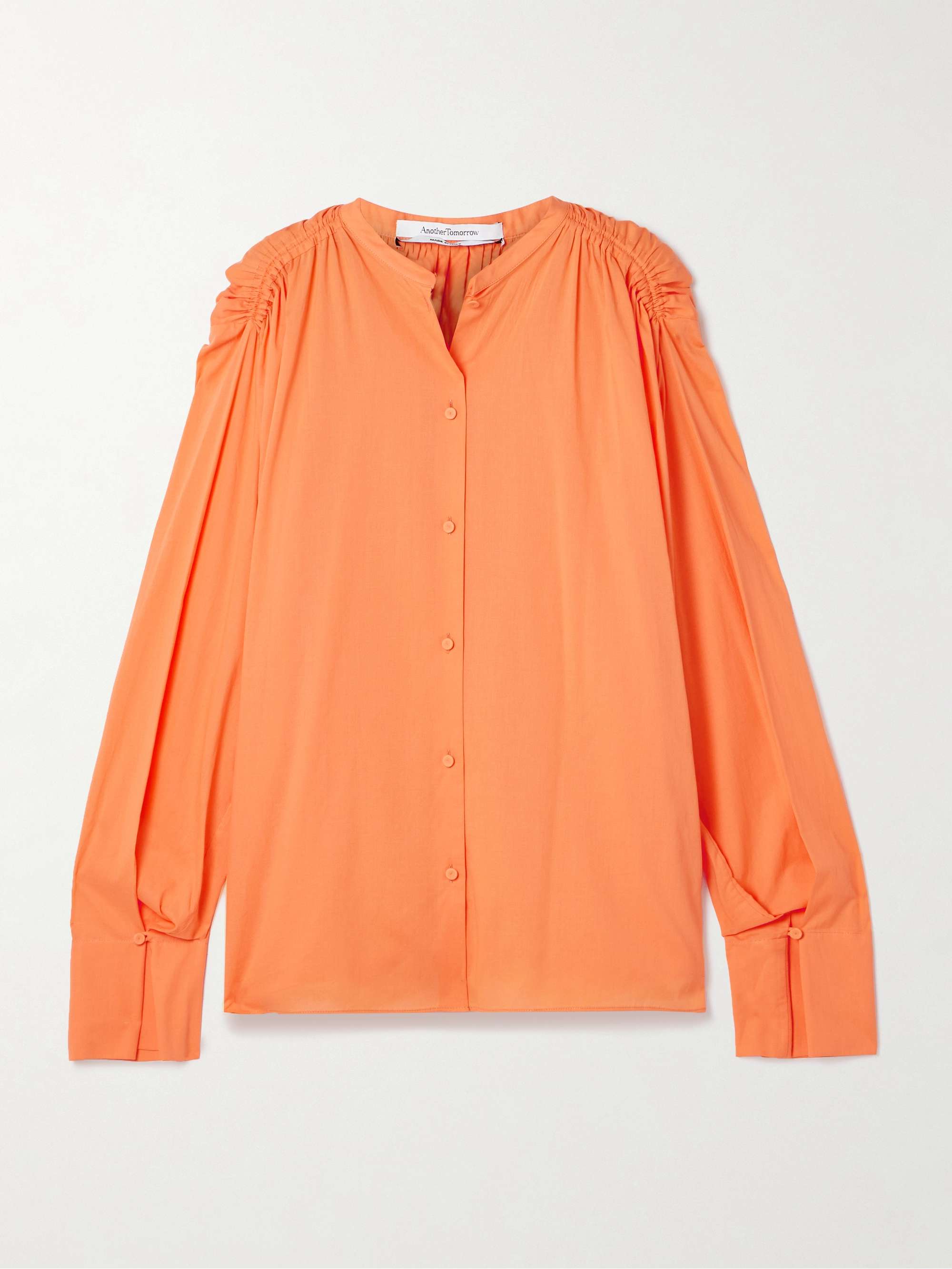 Gathered organic cotton-voile shirt view