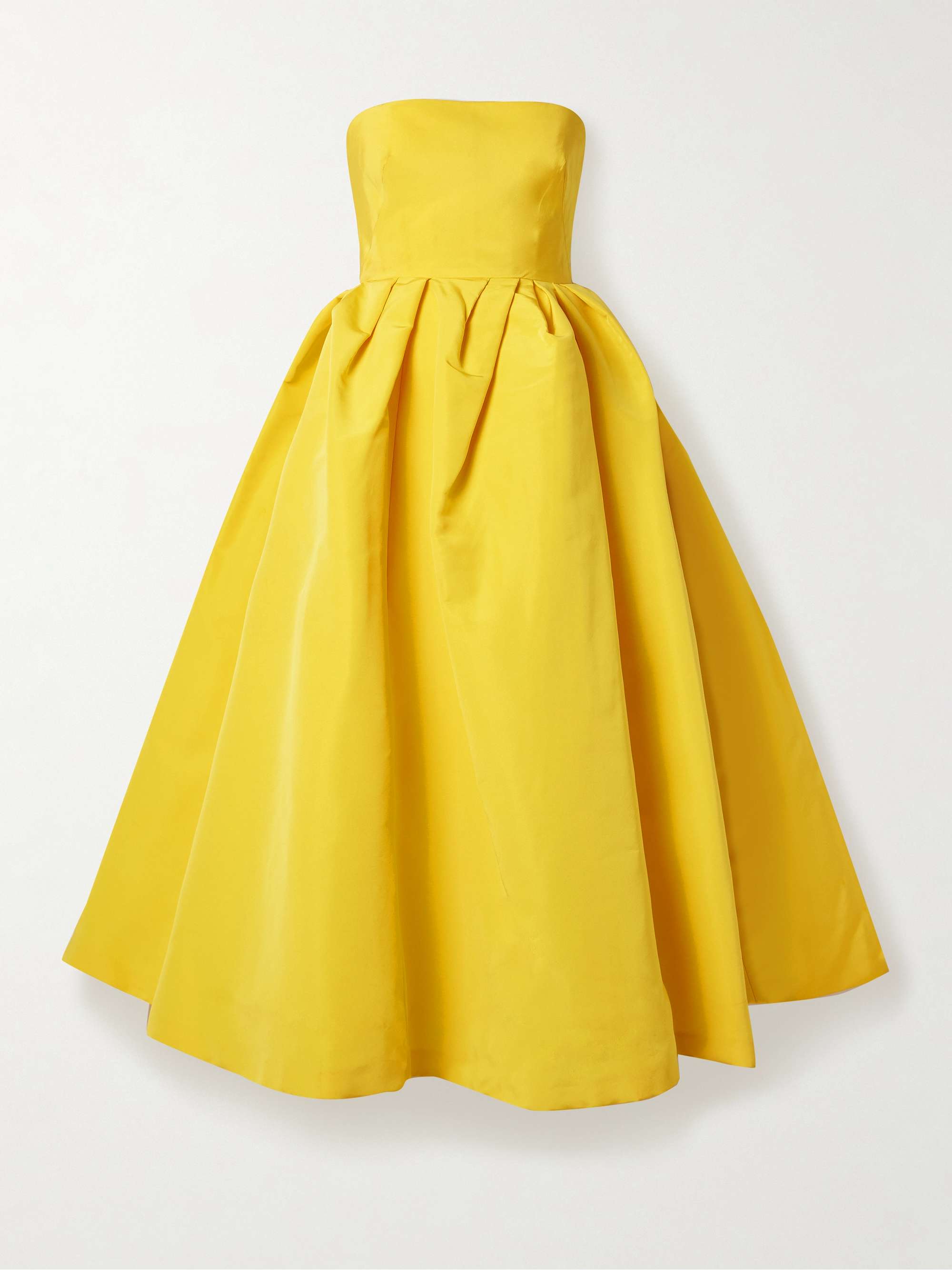 Strapless pleated faille gown view