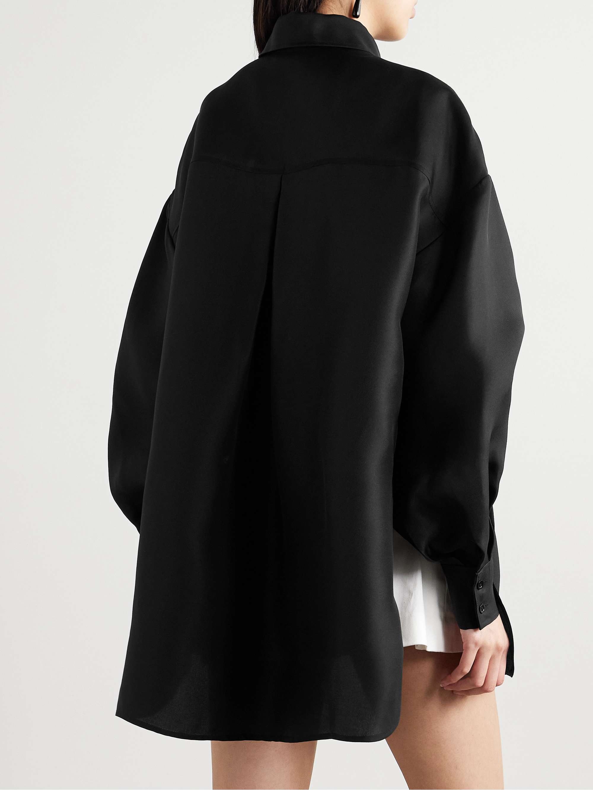 Oversized silk-gazar shirt view