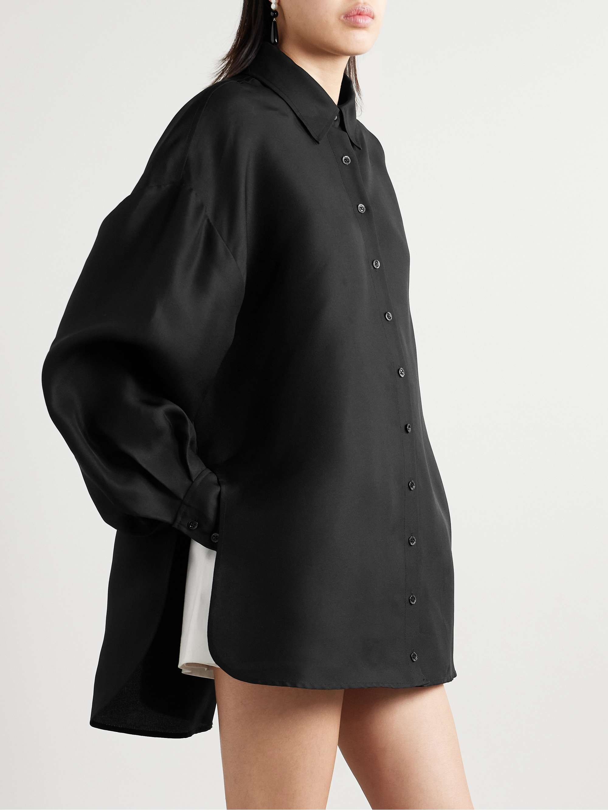 Oversized silk-gazar shirt view