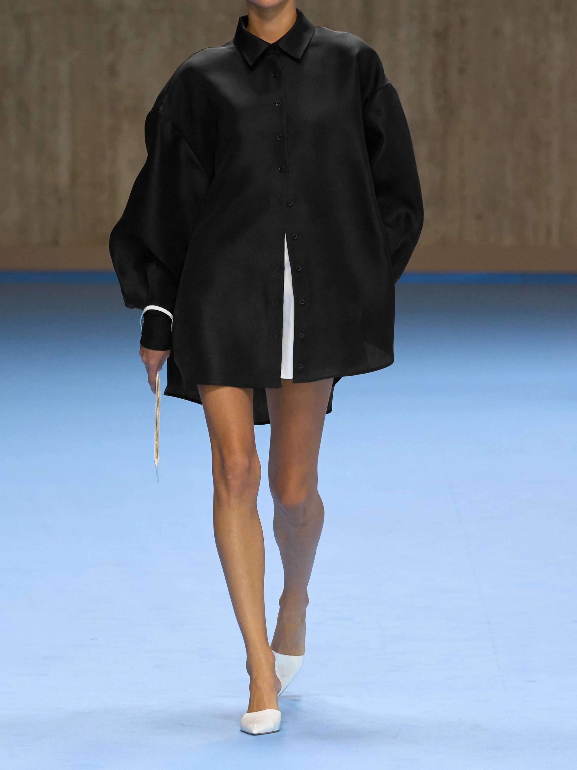 Oversized silk-gazar shirt view