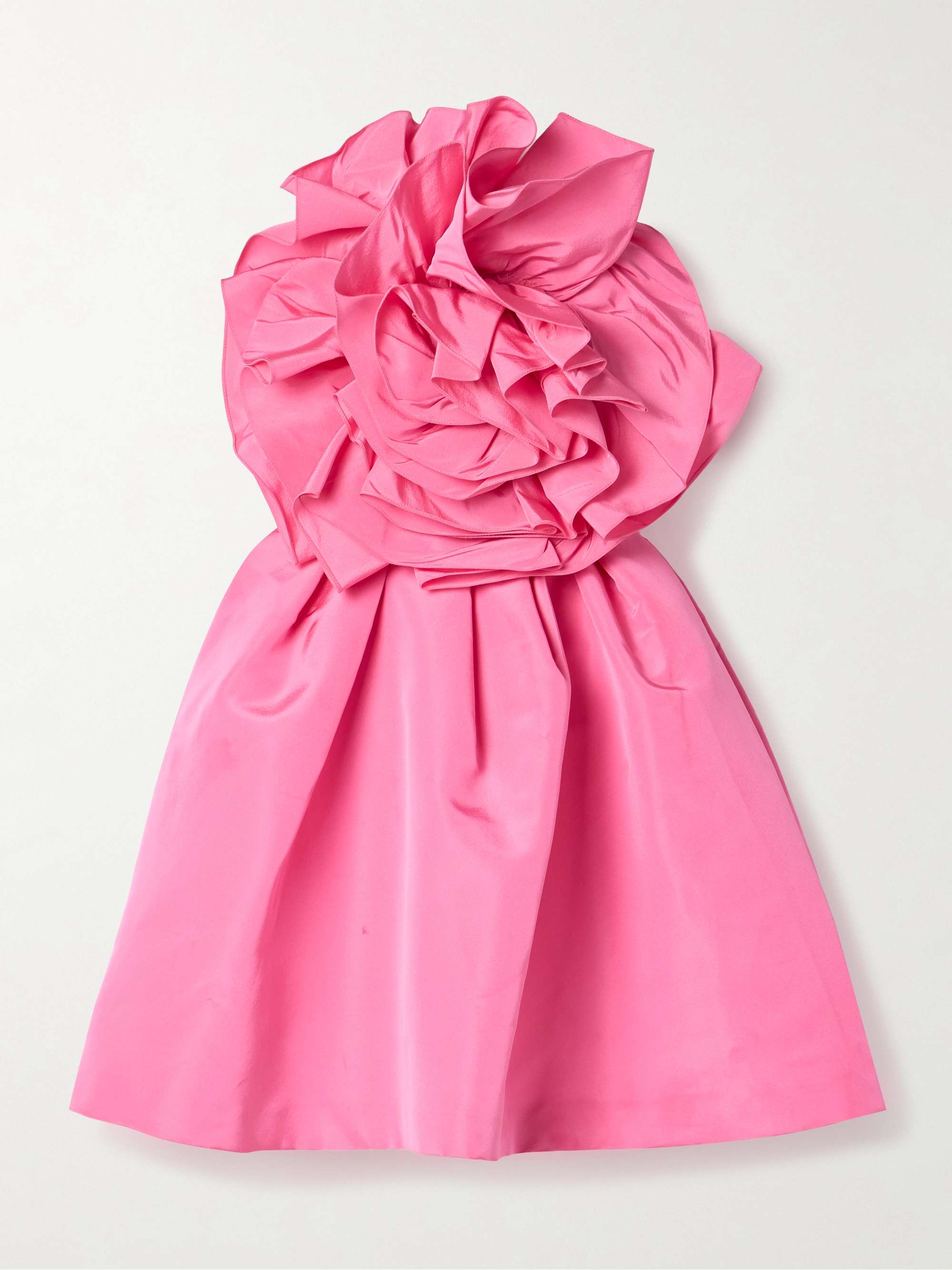 Strapless appliquéd silk-faille mini dress view