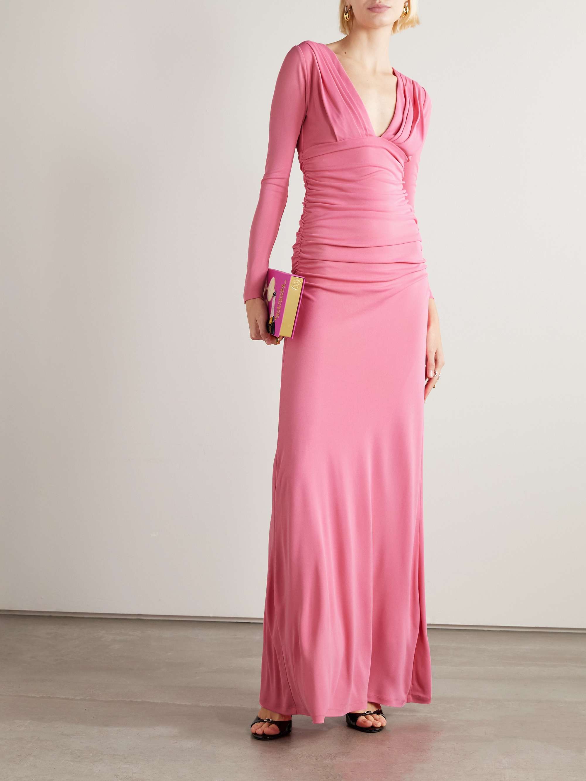 Ruched stretch-jersey gown view