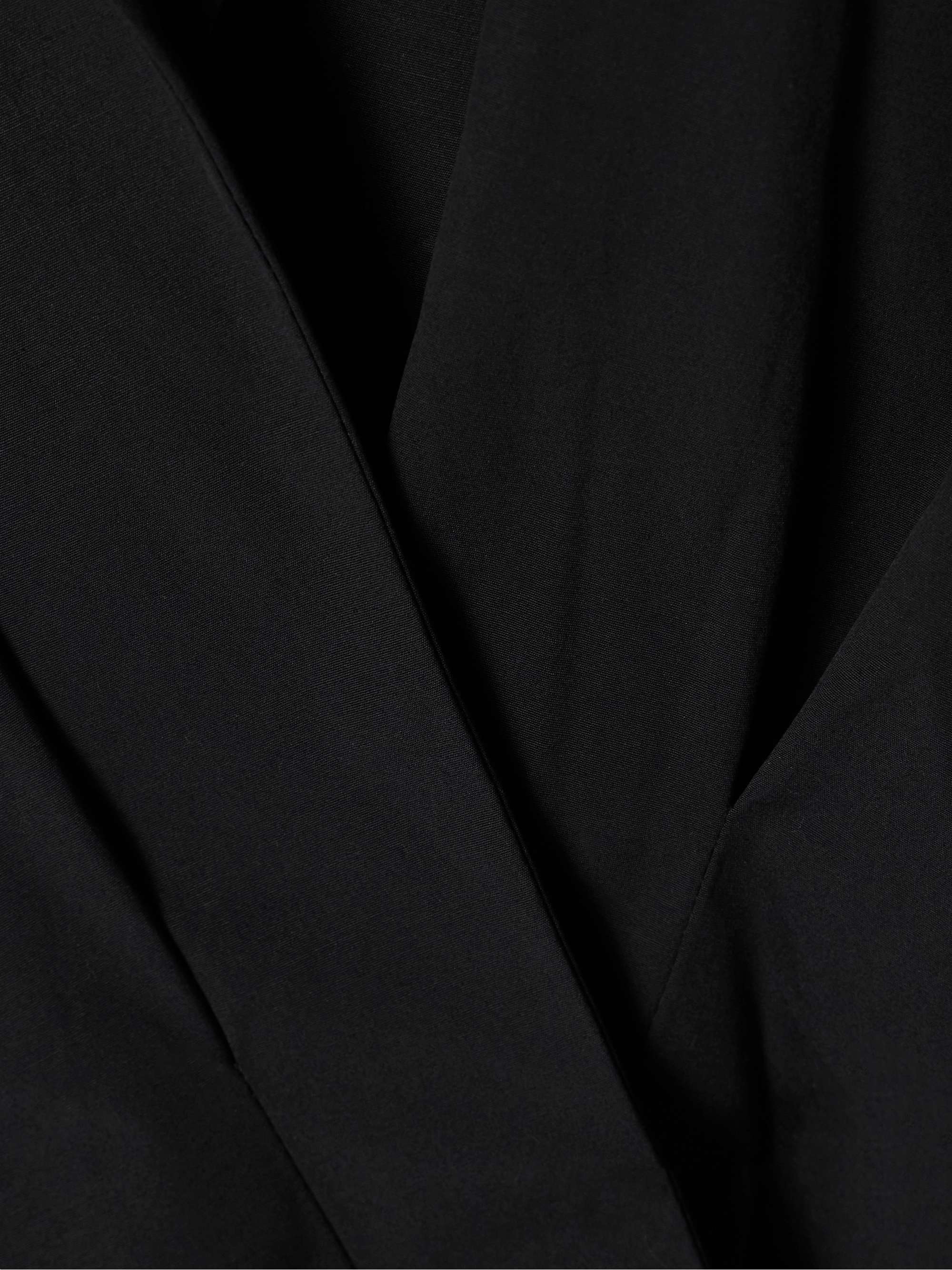 Pleated cotton-blend poplin wrap top view