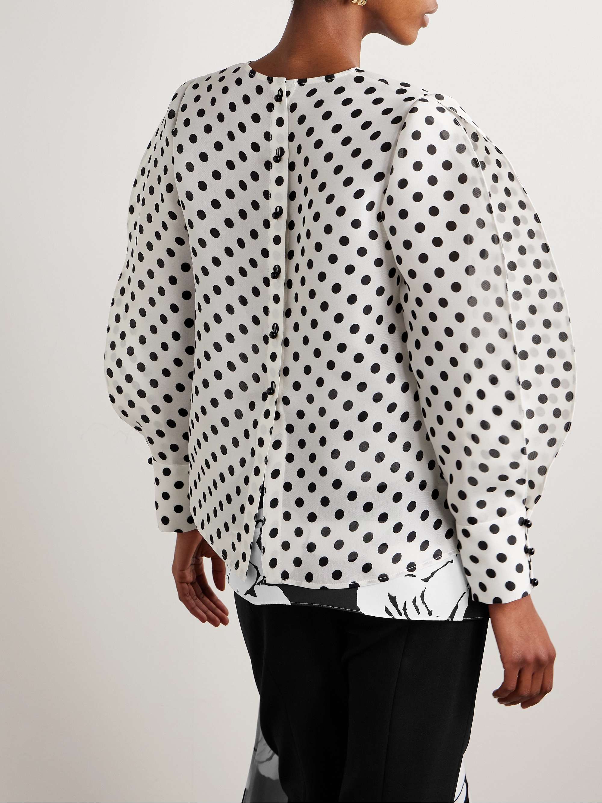 Polka-dot silk-gazar blouse view