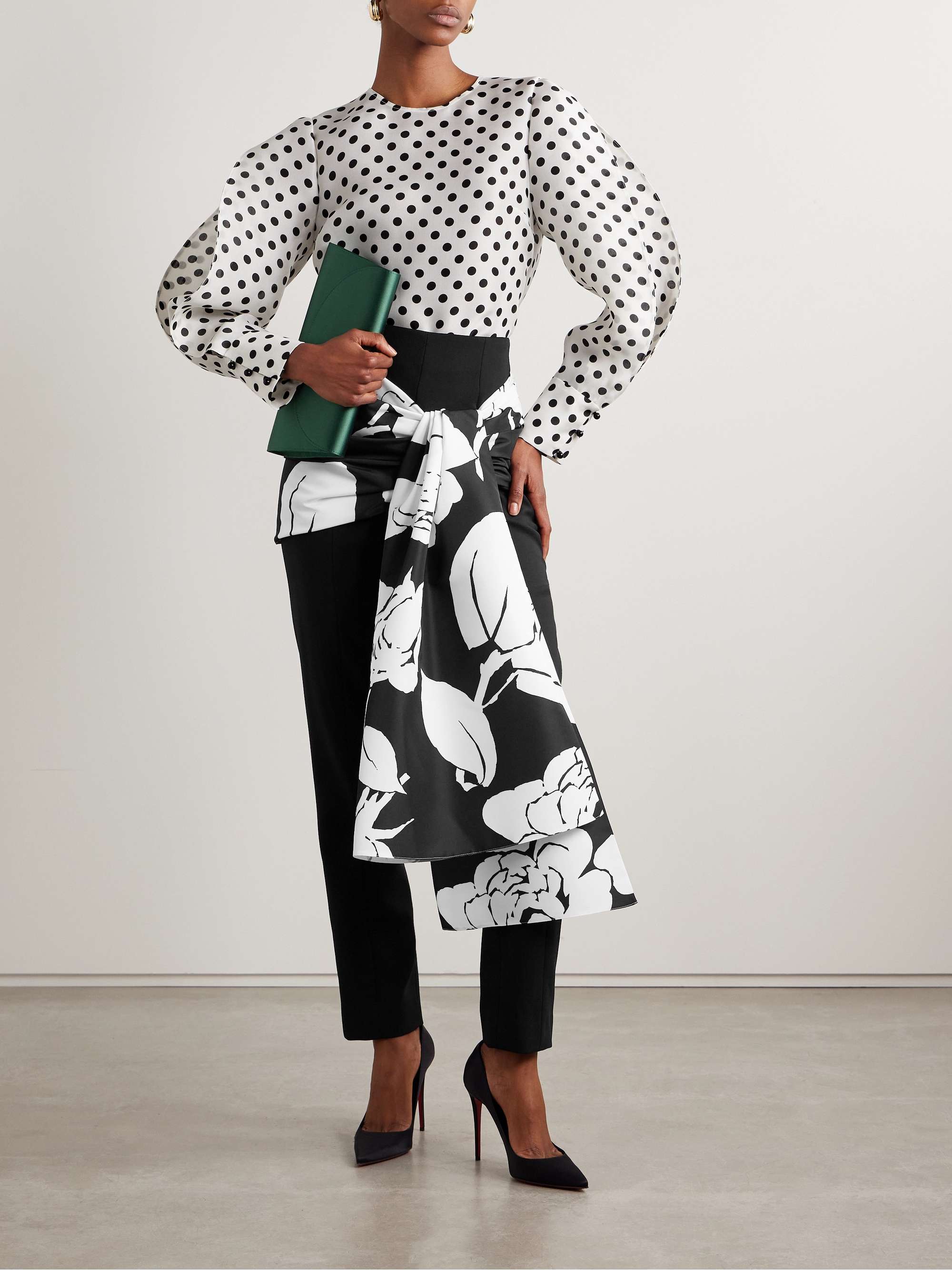 Polka-dot silk-gazar blouse view
