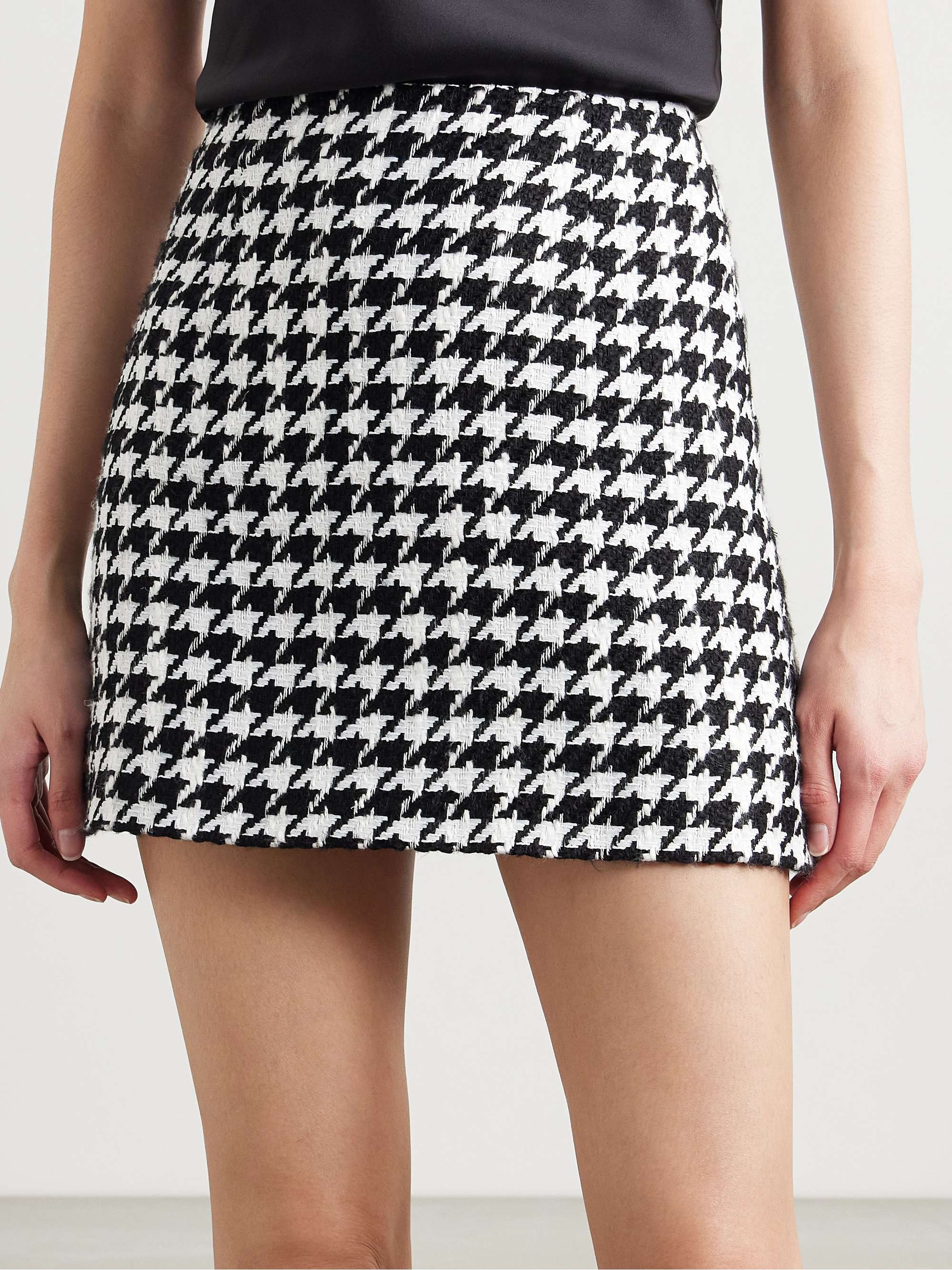 Houndstooth tweed mini skirt view