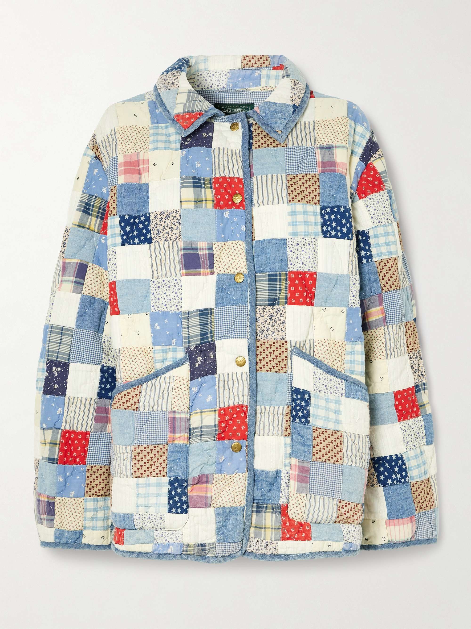 Patchwork quilted printed cotton jacket view