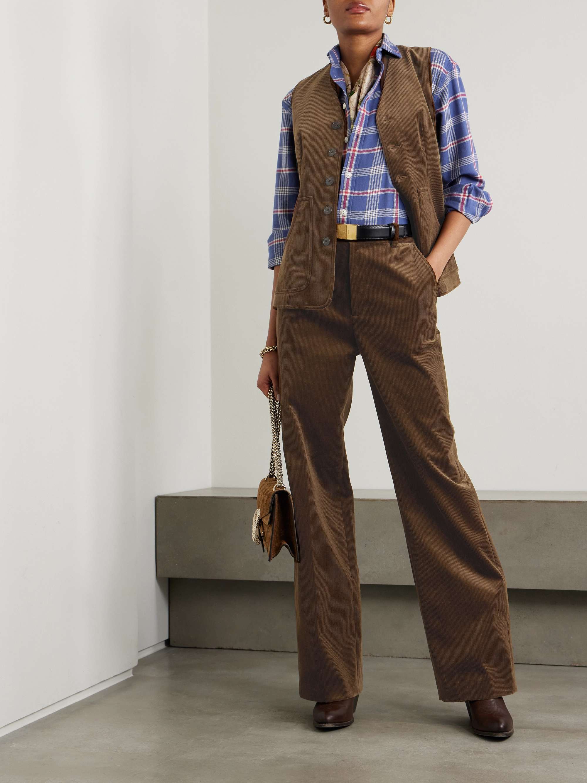 Cotton-blend corduroy pants view