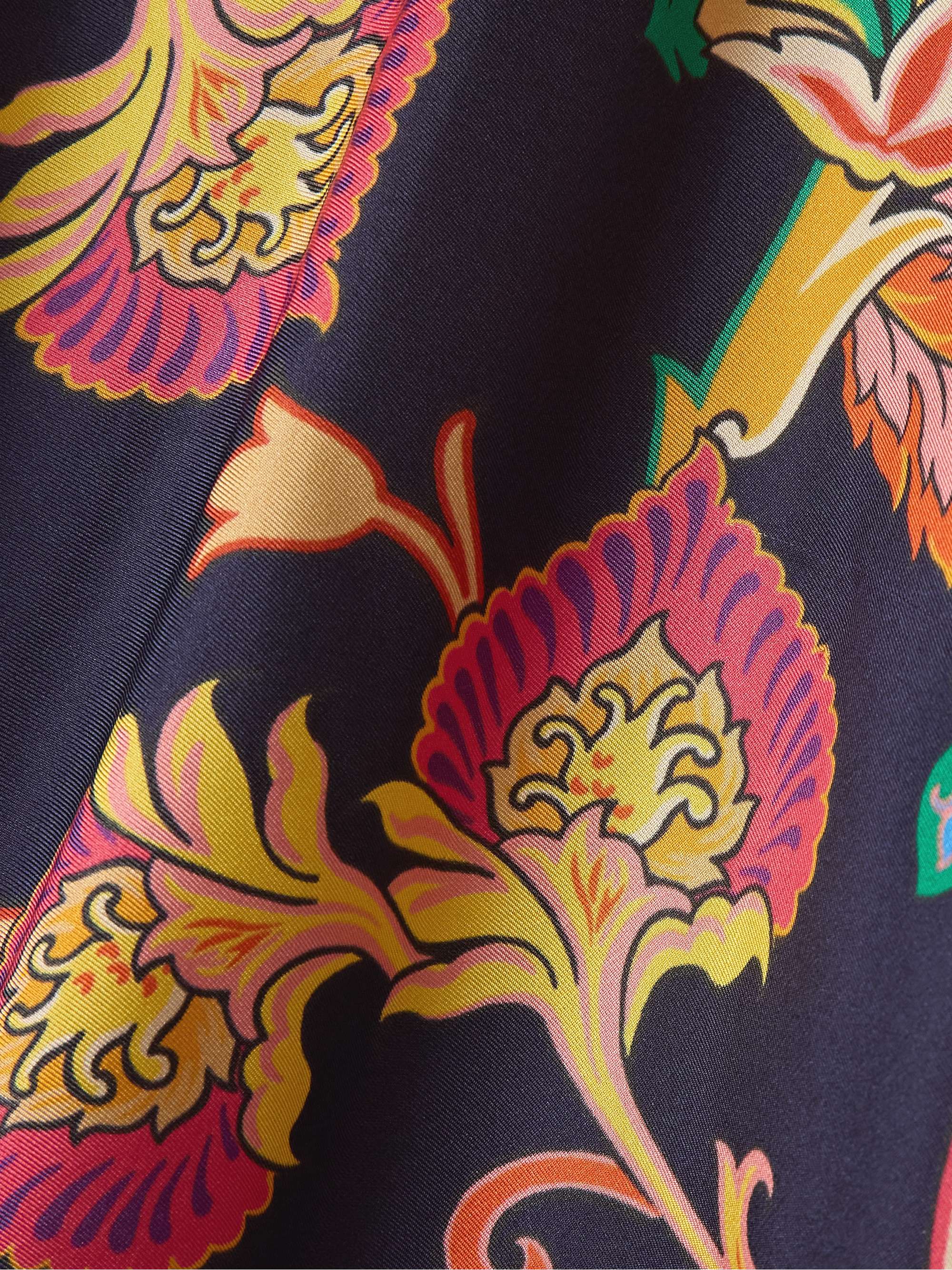 Printed silk-twill halterneck top view
