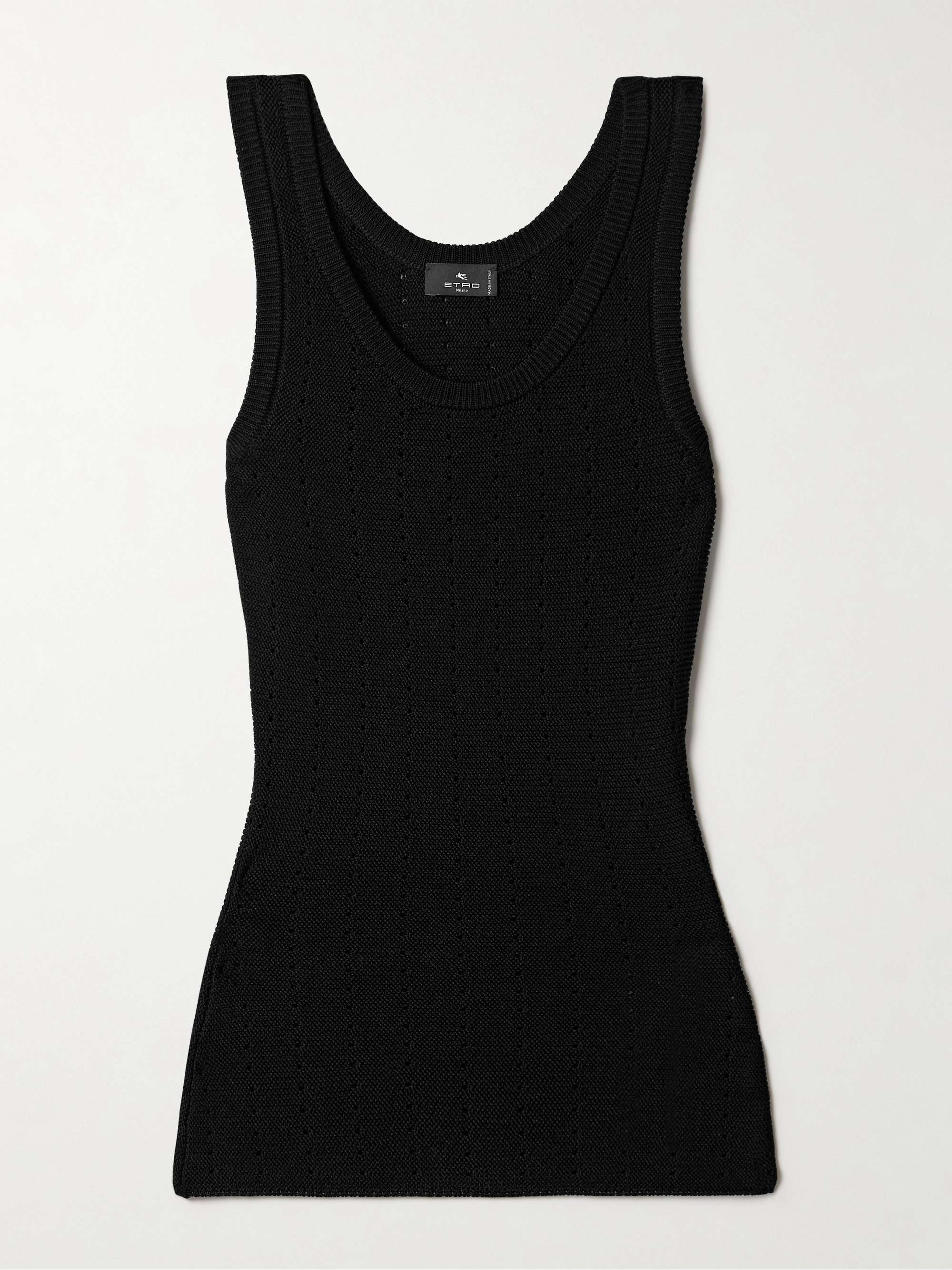 Pointelle-knit silk-blend tank view