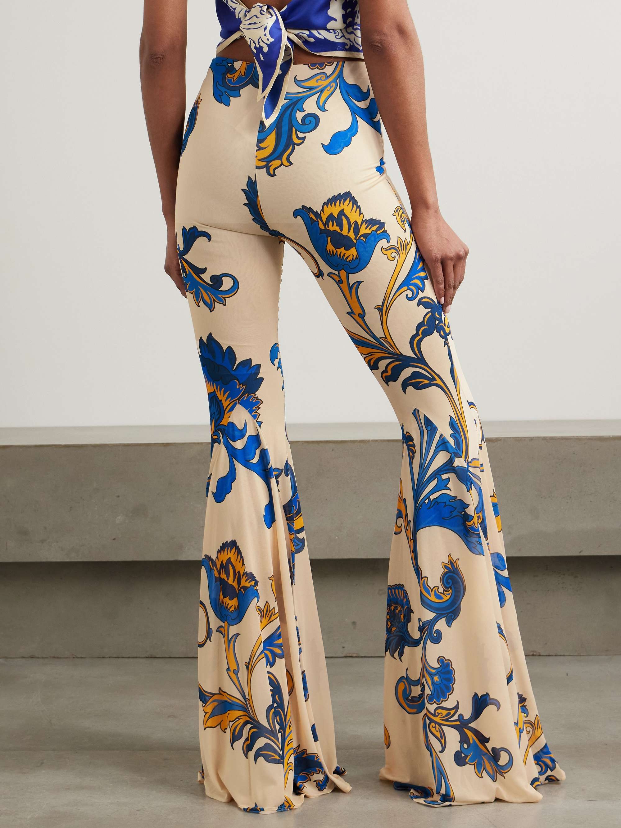 Printed jersey flared pants view