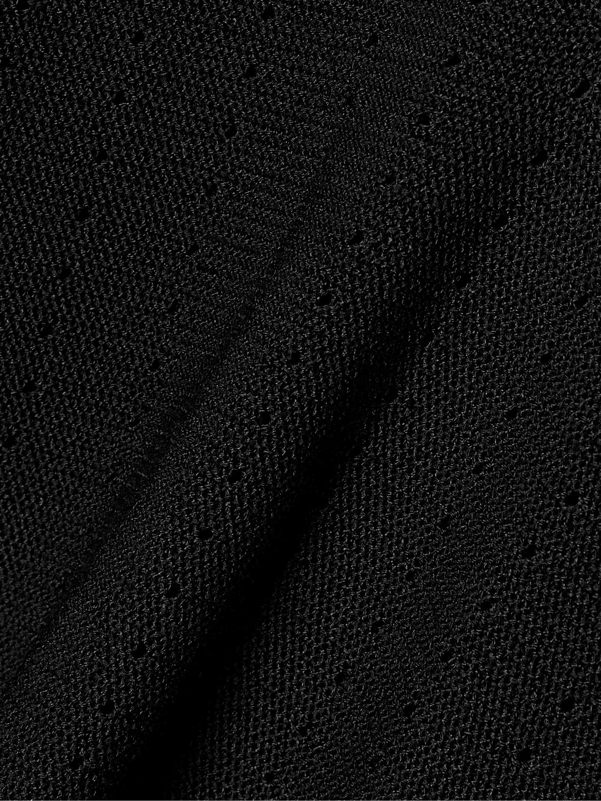 Hooded lace-up pointelle-knit silk-blend sweater view