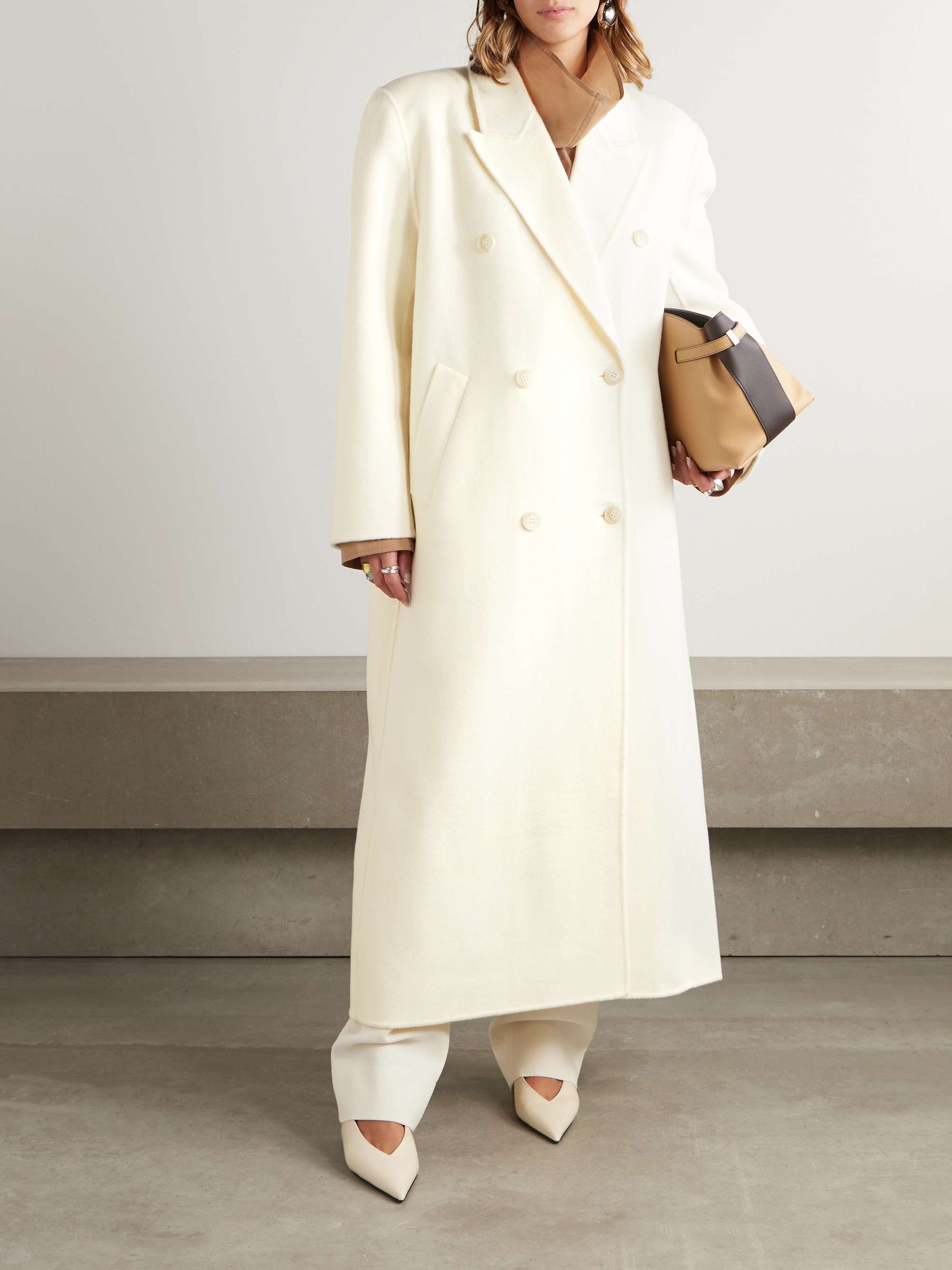 Gaia double-breasted wool-blend coat view