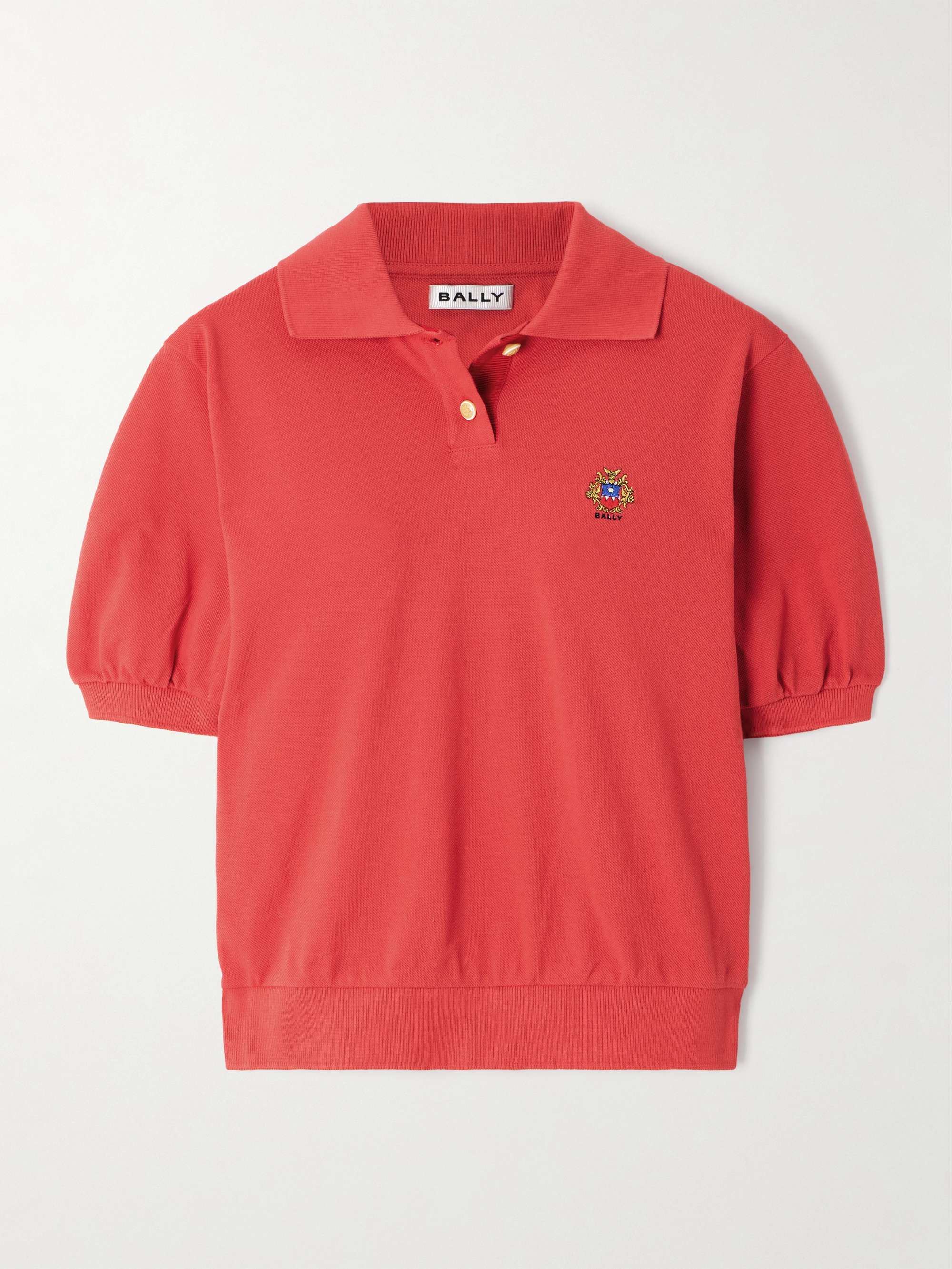Embroidered cotton-piqué polo shirt view
