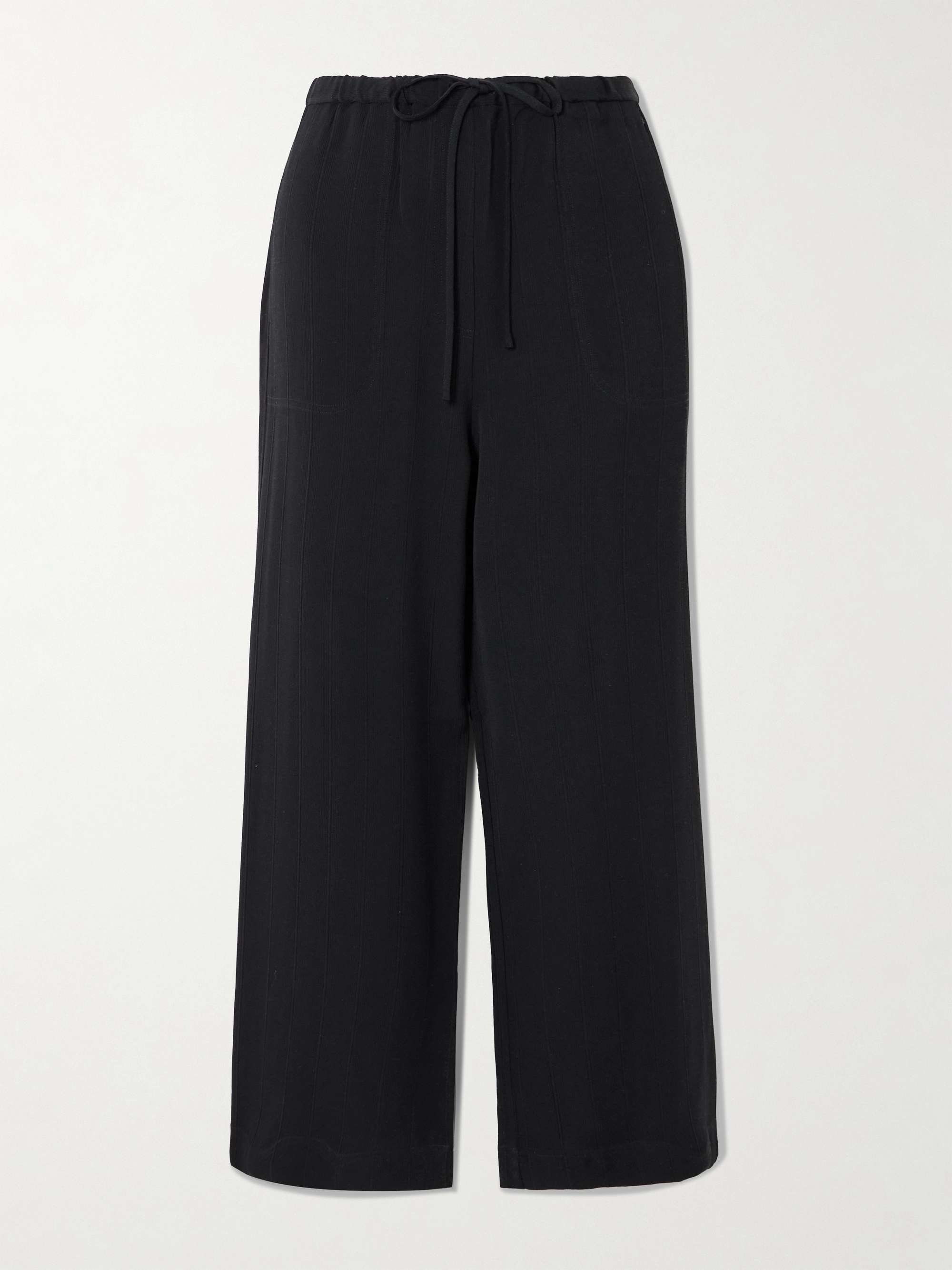Striped jacquard wide-leg pants view