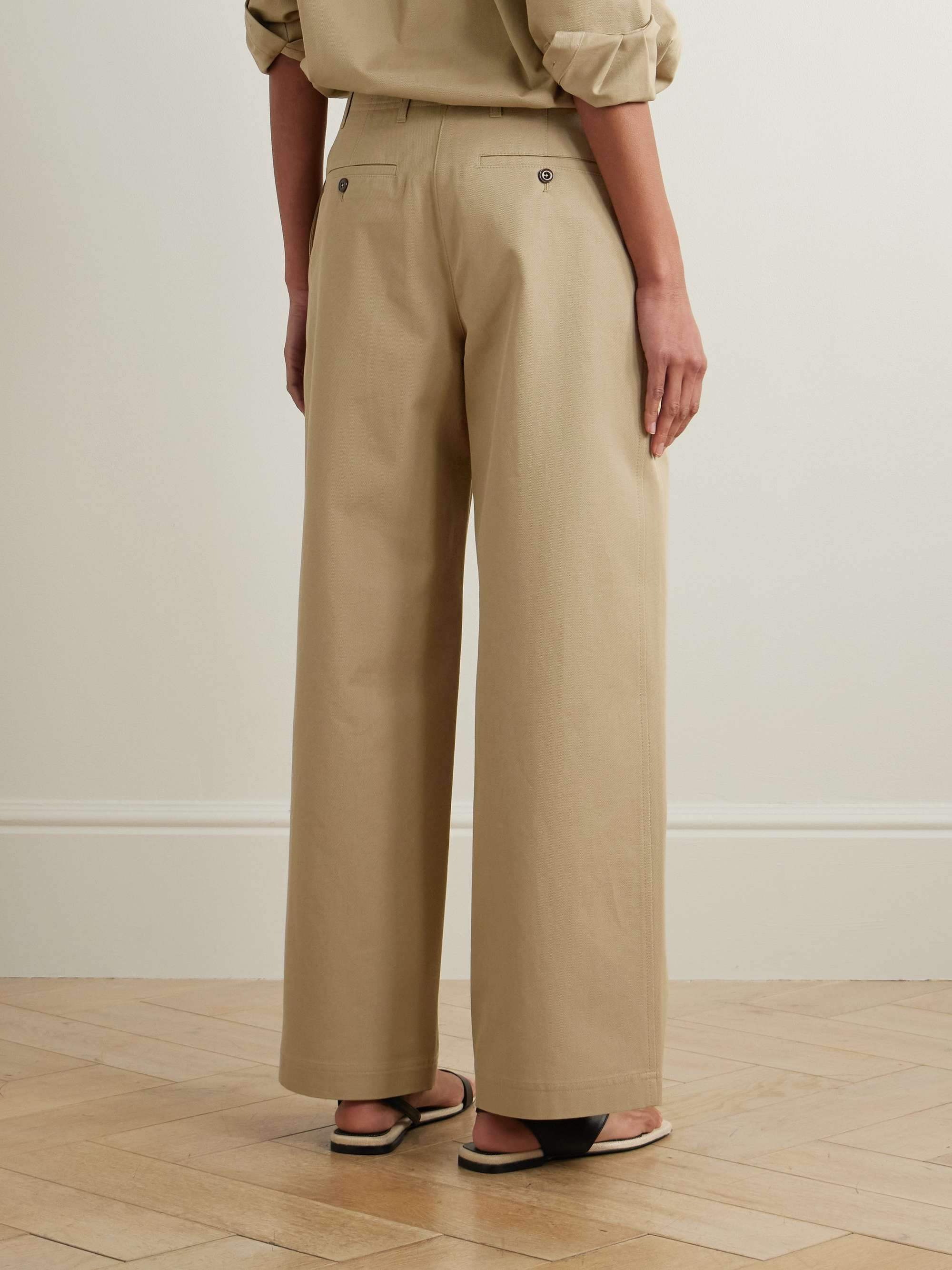 Organic cotton-twill wide-leg pants view