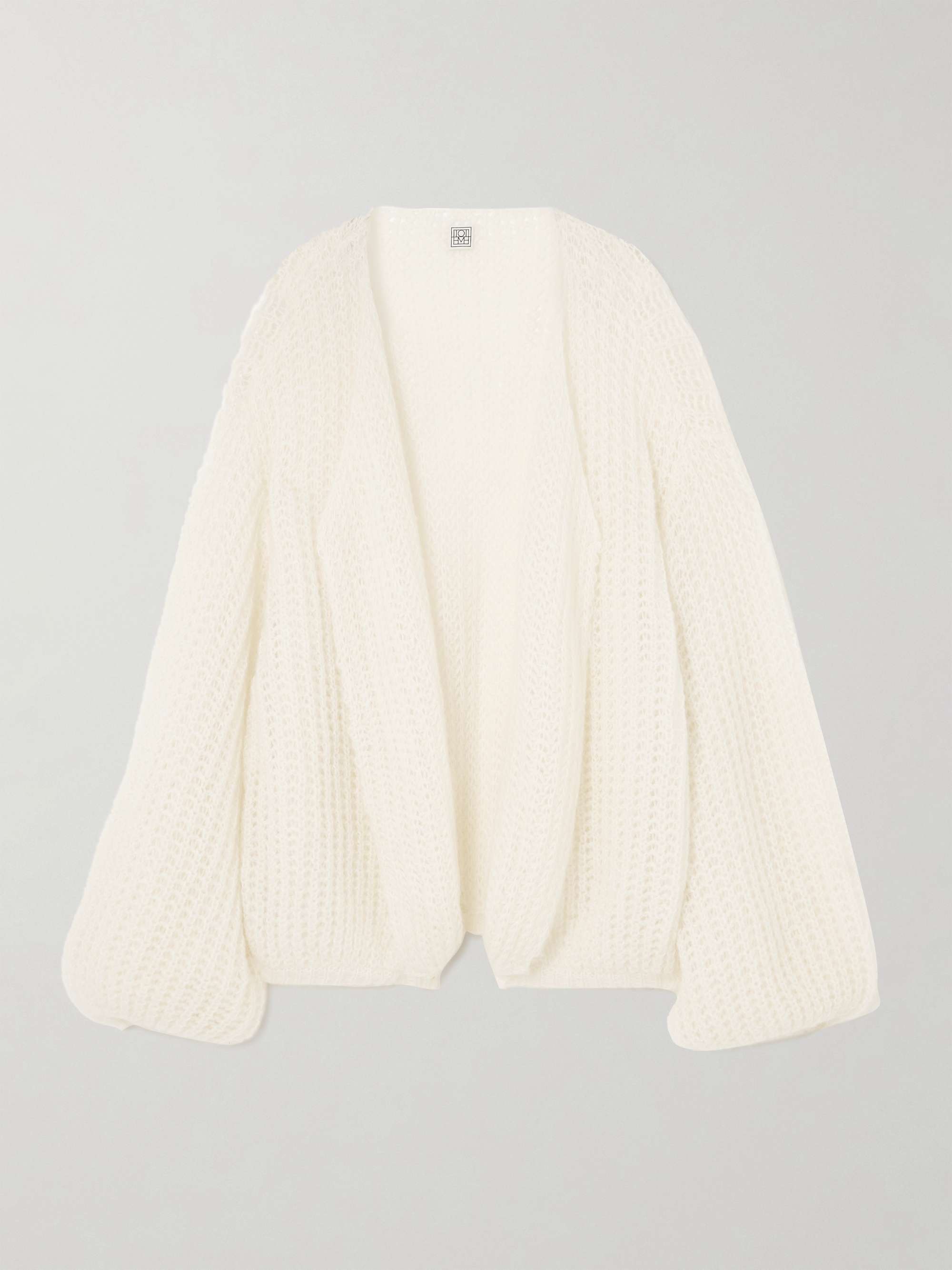 Open-knit mohair-blend cardigan view