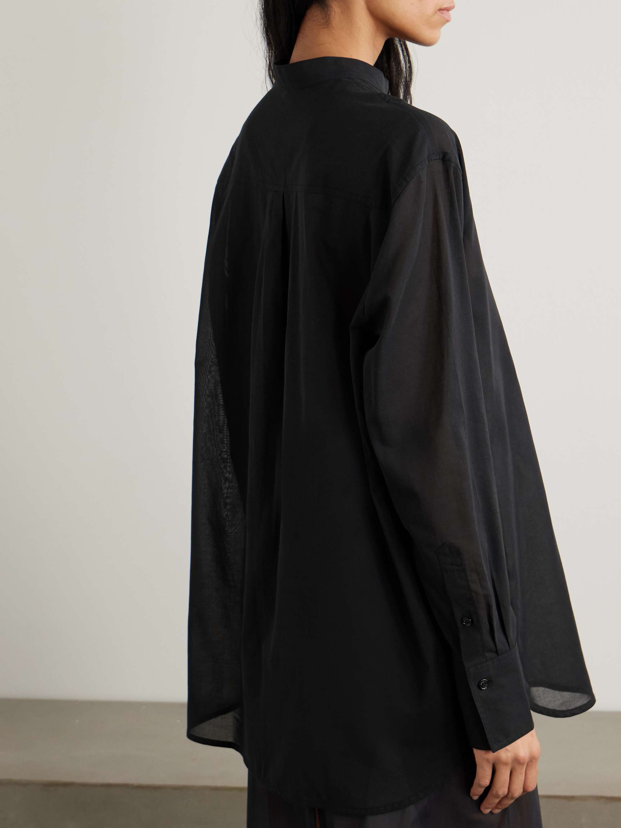 Embroidered organic cotton-voile shirt view