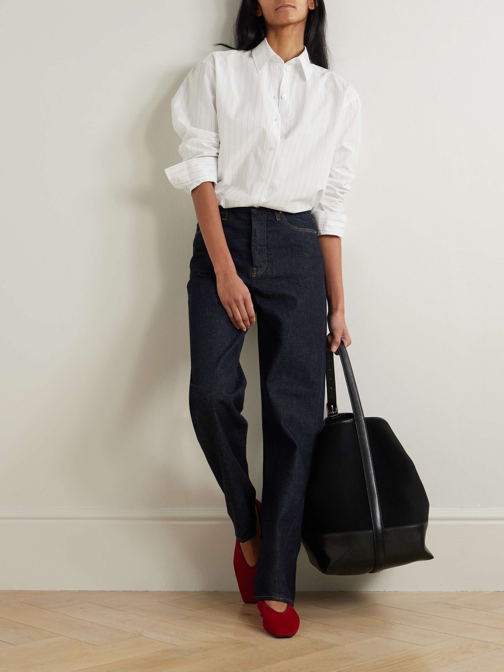 Striped organic cotton-poplin shirt view