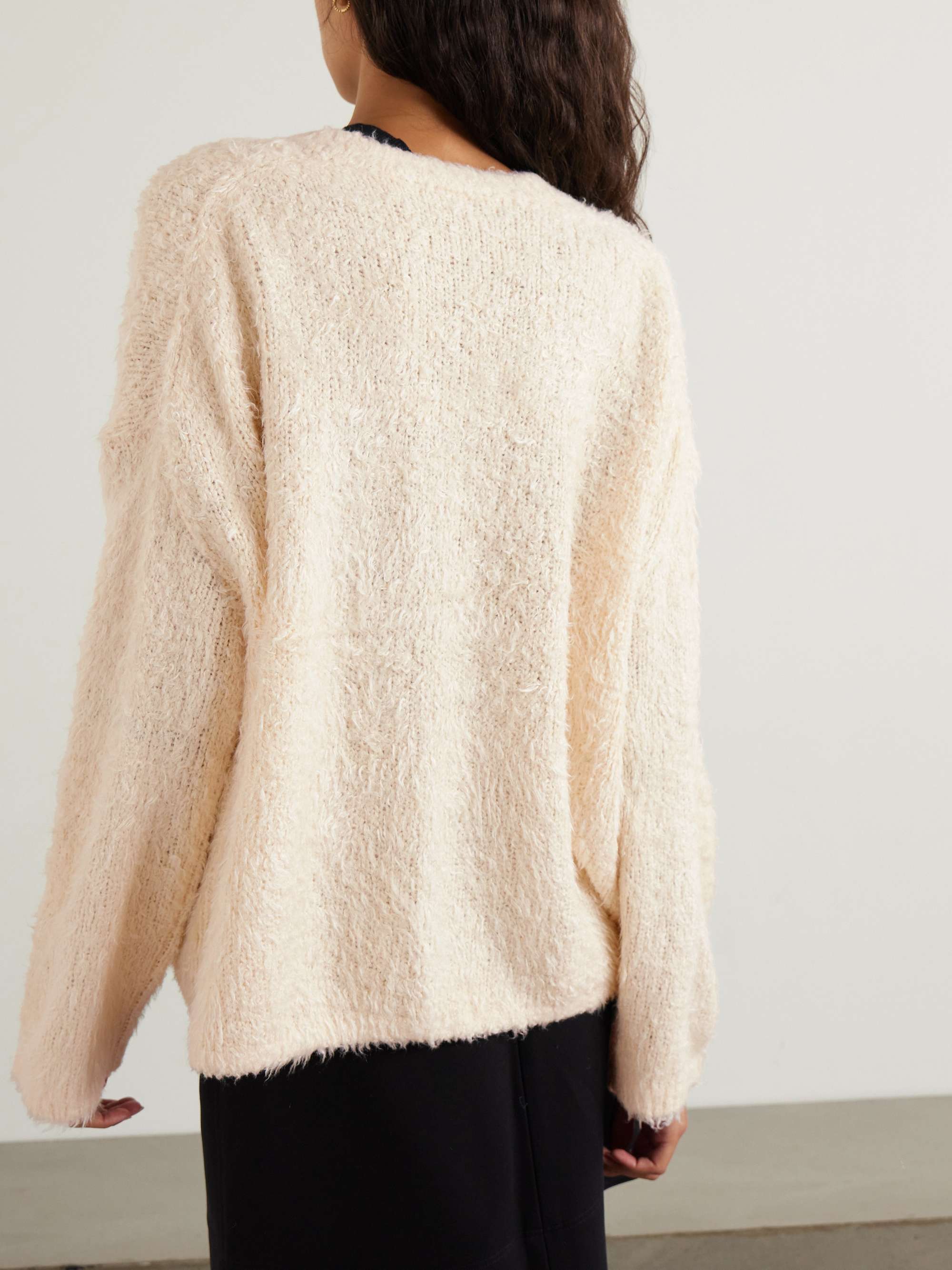 Silk-bouclé sweater view