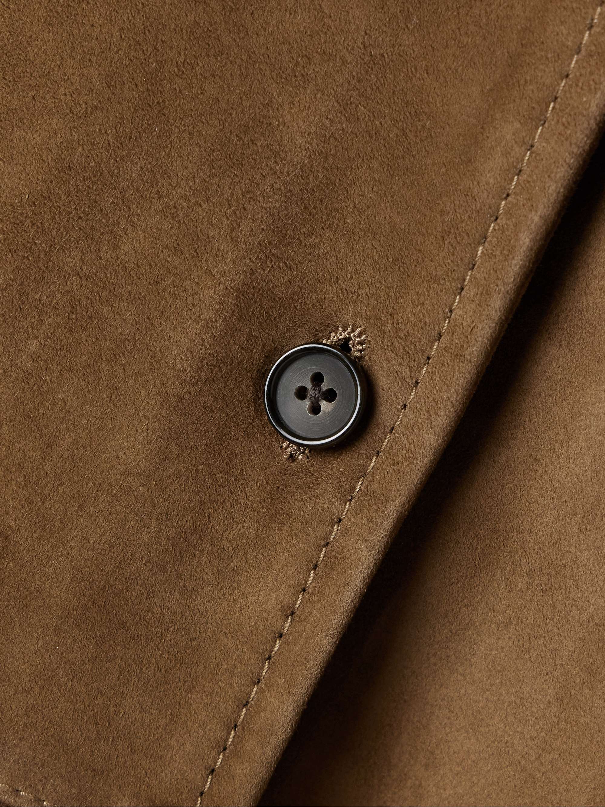 Paneled suede shirt view